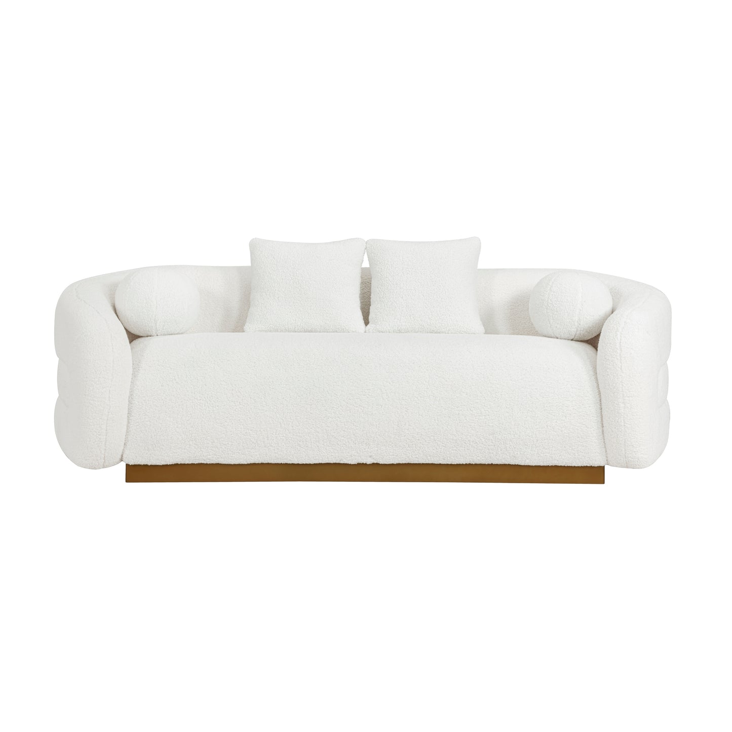 Homelegance Novella Sherpa Sectional Sofa in Gold Finish 8568WH-3