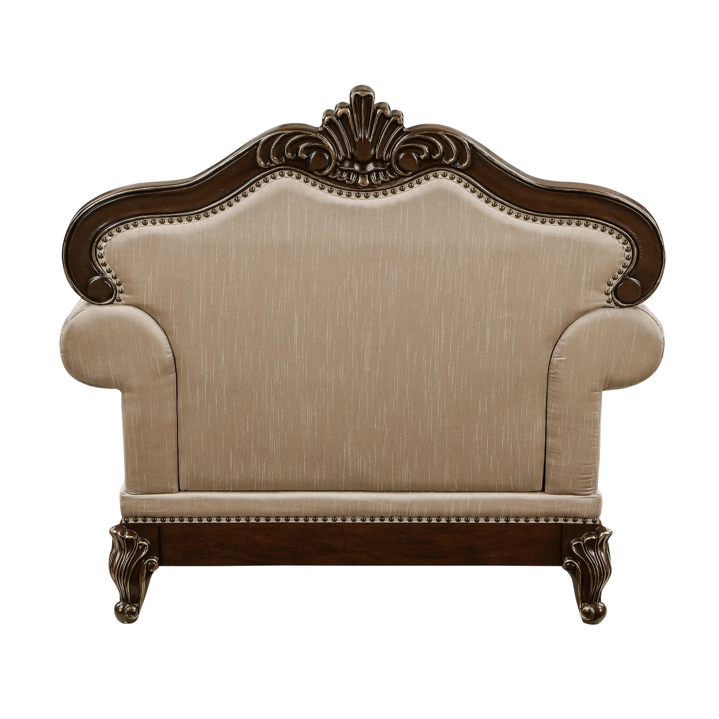 Homelegance Balthasar Accent Chair in Brown Chenille with Cherry Finish 8570-1