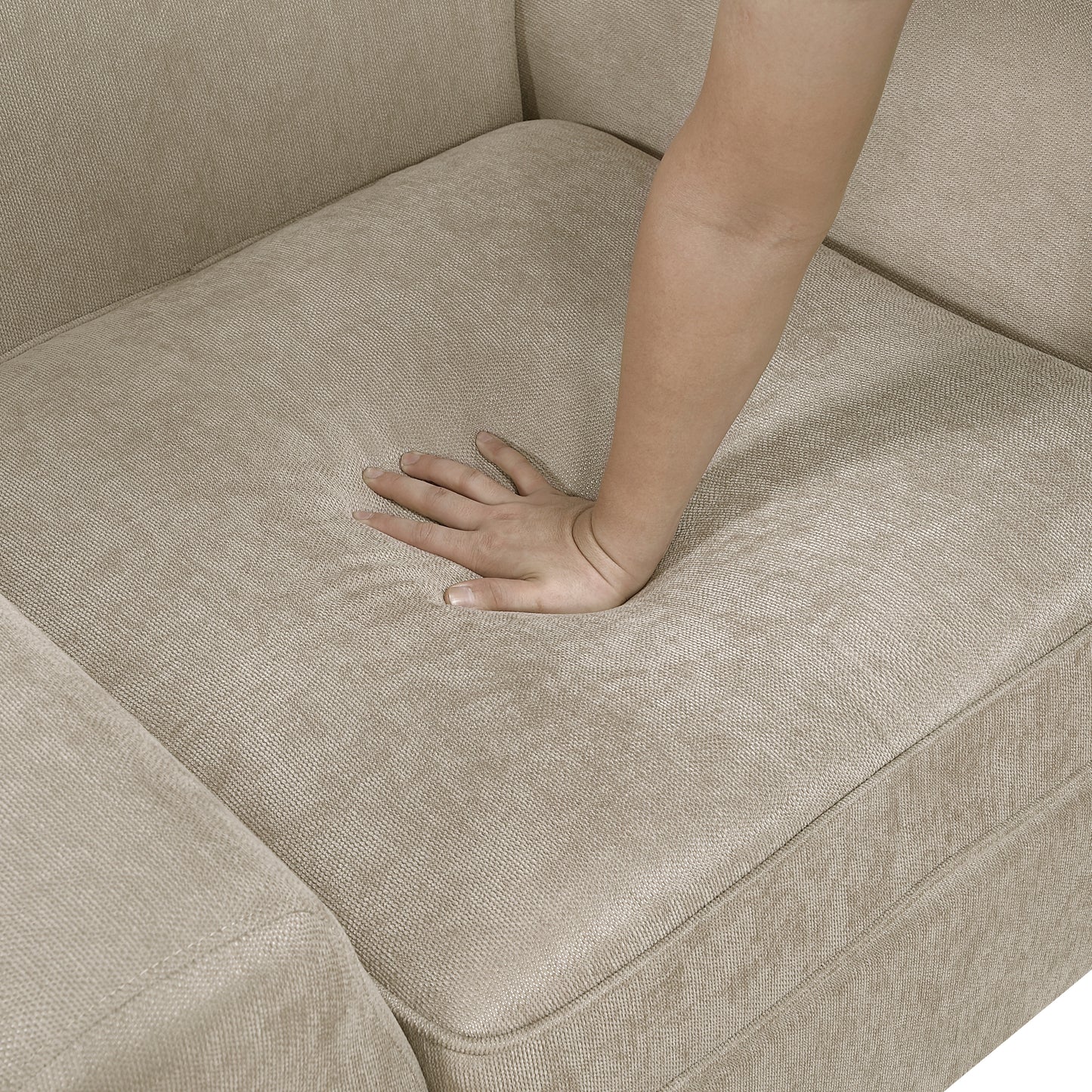 Homelegance Silverthorne Sectional Sofa in Sesame-Hued Chenille 8579SS-3