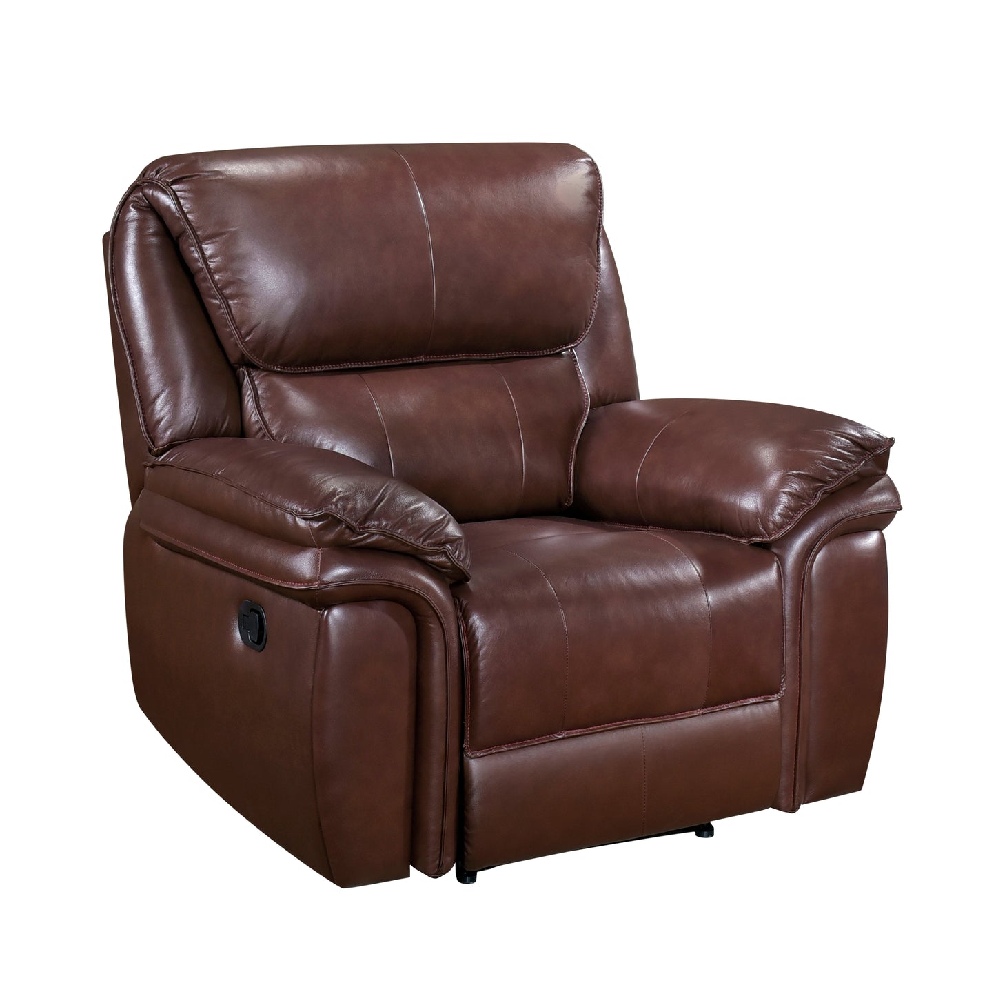 Homelegance Lyman Reclining Chair in Brown Leather 8588BR-1