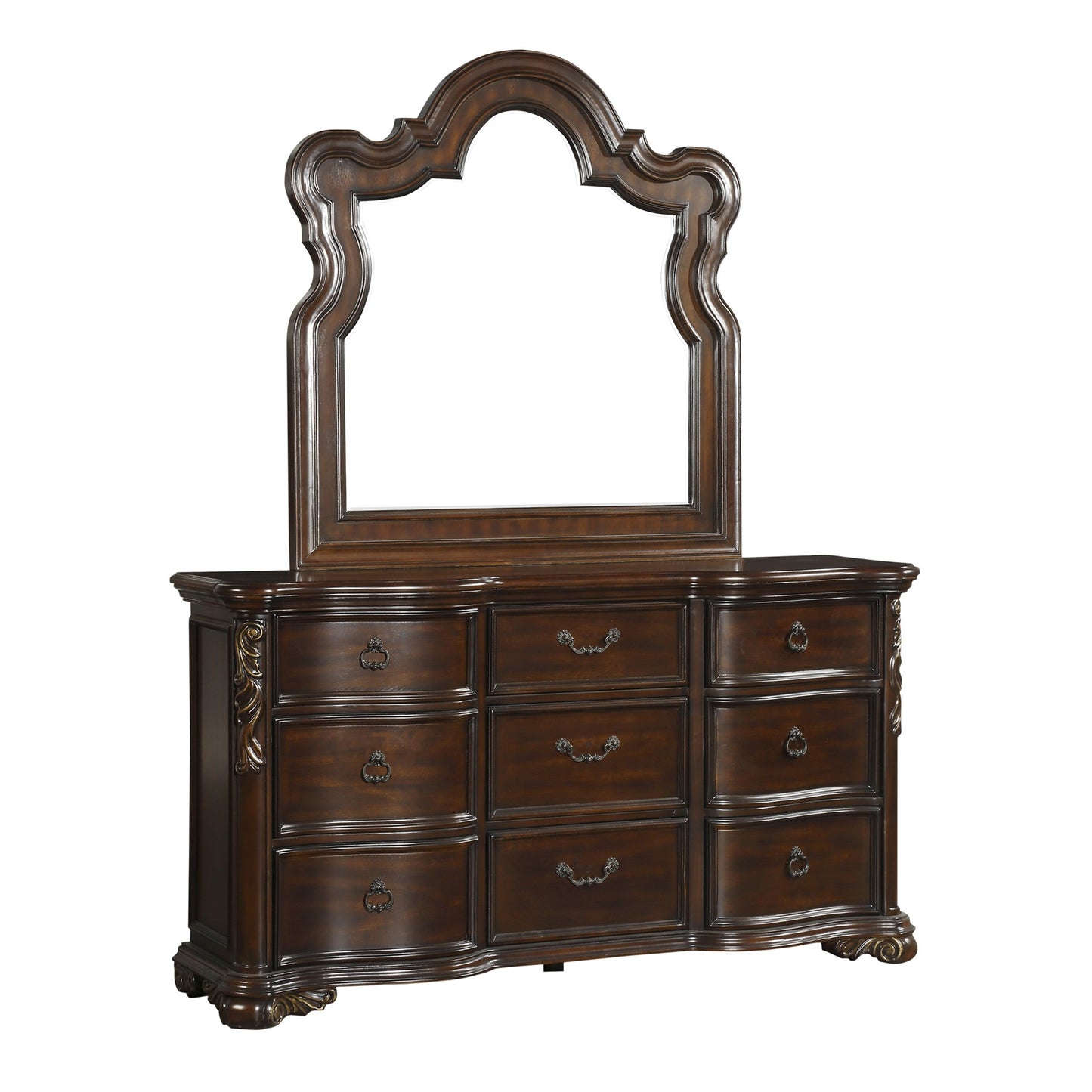Homelegance Royal Highlands Dresser Mirror in Dark Cherry Finish 1603-6