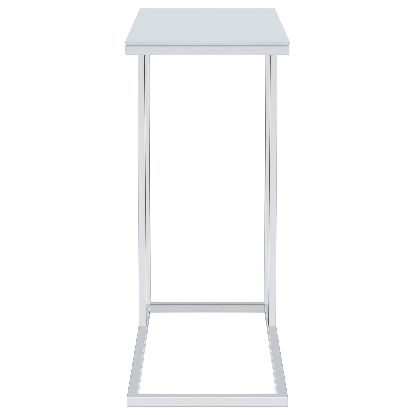 Stella Glass Top C-Shaped Sofa Side Table Chrome