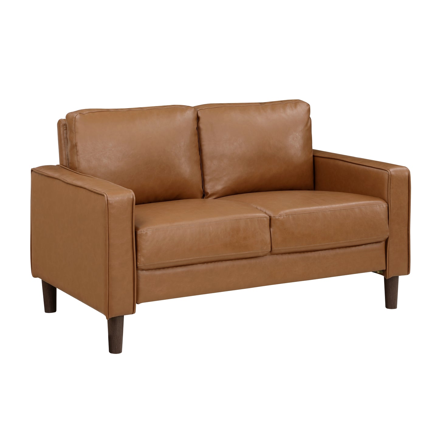 Homelegance Malcolm Loveseat in Brown Faux Leather 9203BRW-2