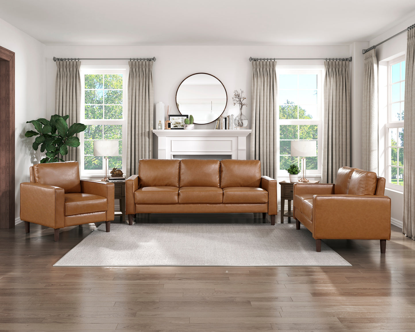 Homelegance Malcolm Accent Chair in Brown Faux Leather 9203BRW-1