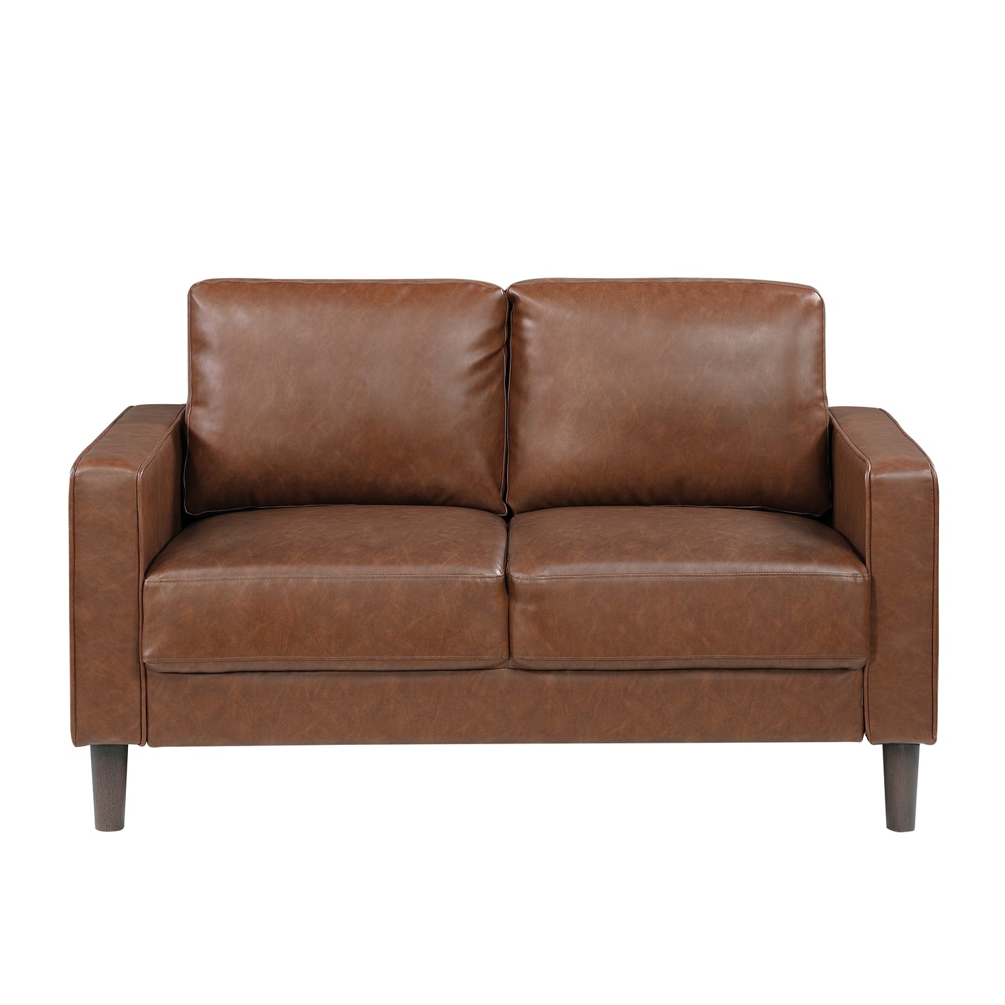 Homelegance Malcolm Loveseat in Chocolate Faux Leather 9203CHC-2