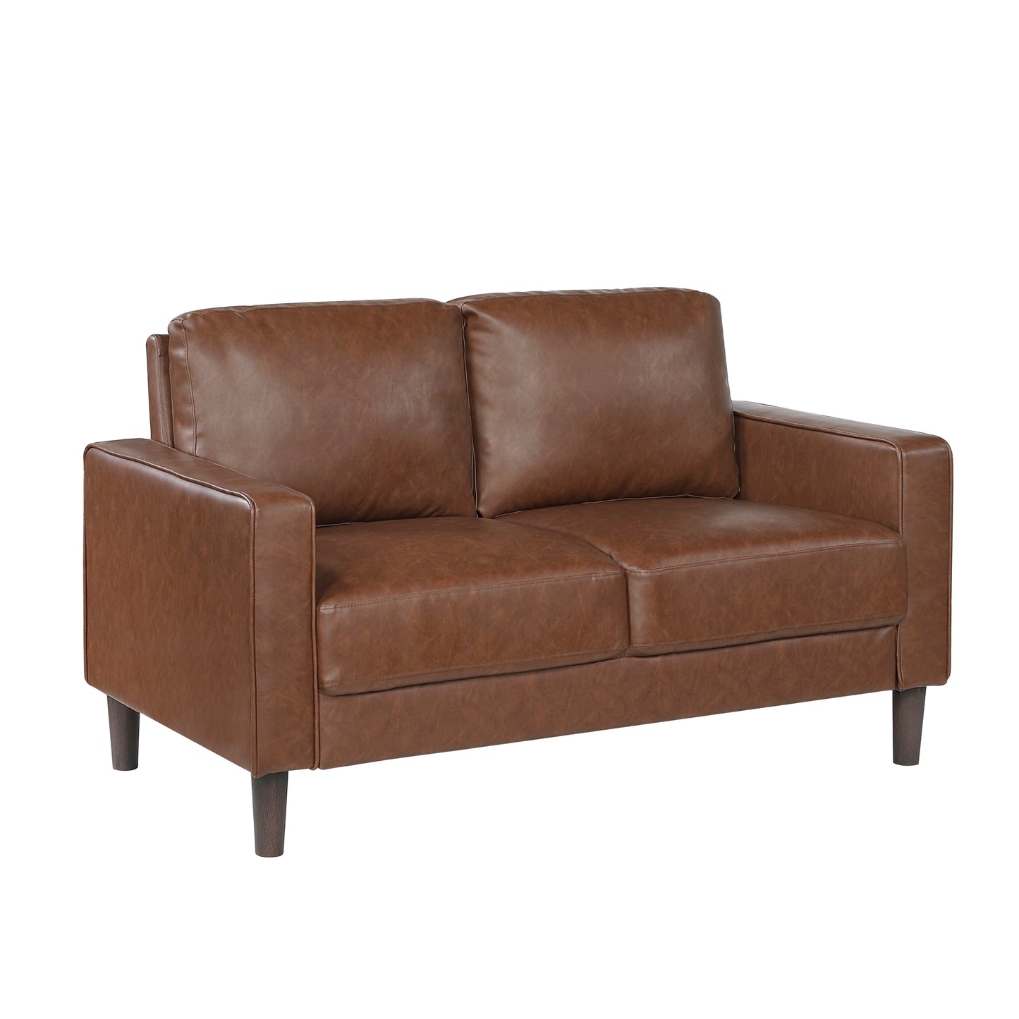 Homelegance Malcolm Loveseat in Chocolate Faux Leather 9203CHC-2