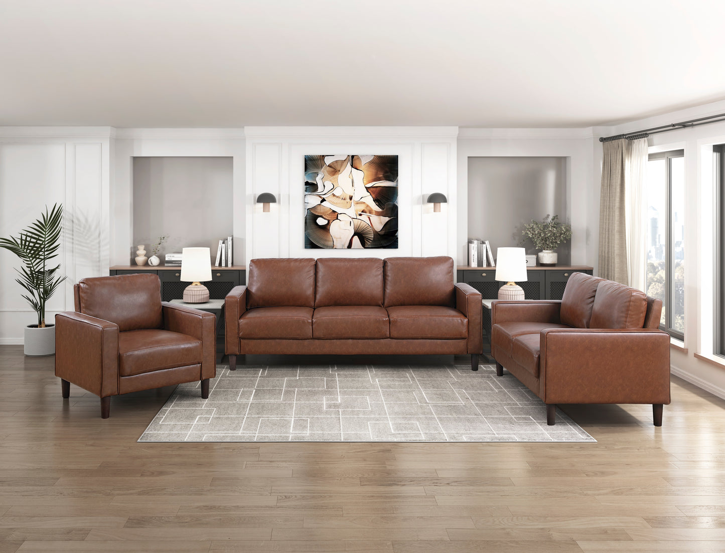 Homelegance Malcolm Accent Chair in Chocolate Faux Leather 9203CHC-1