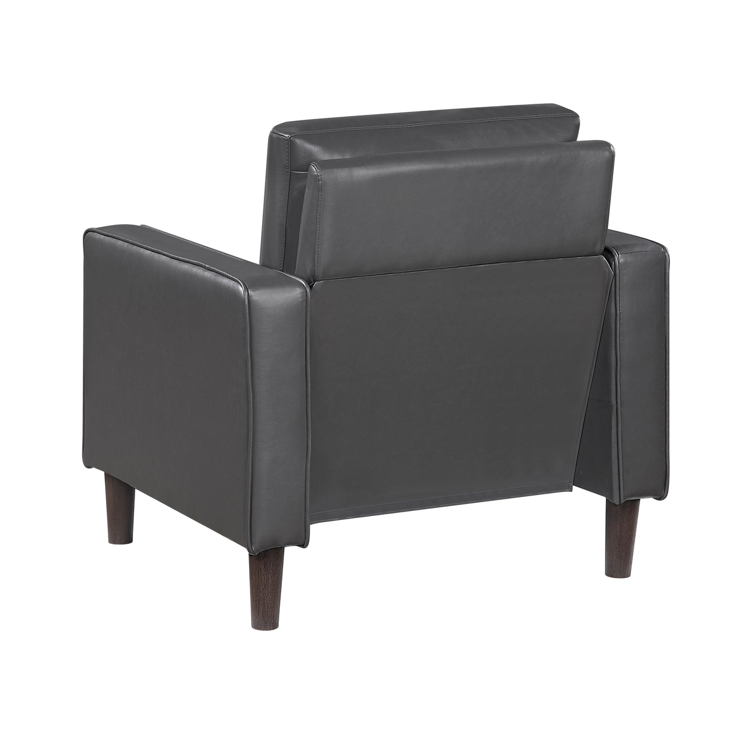 Homelegance Malcolm Accent Chair in Dark Gray Faux Leather 9203DGY-1