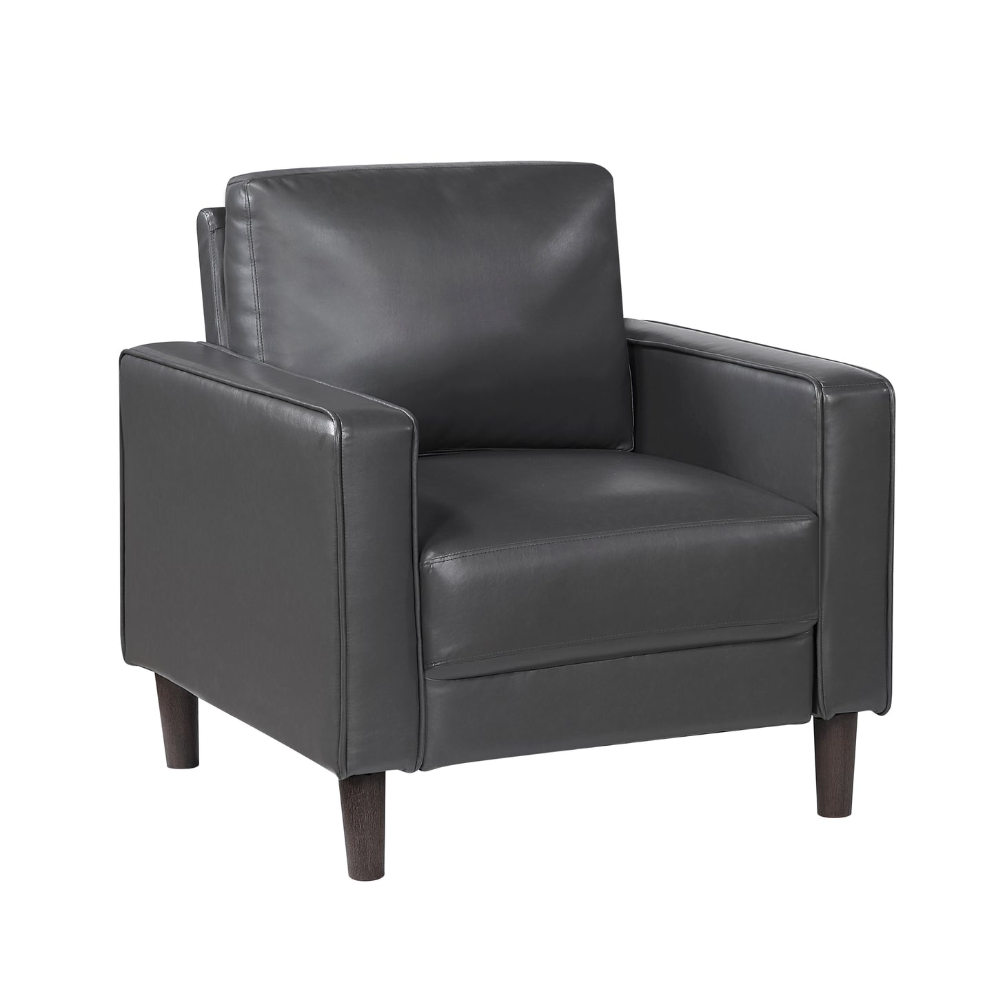 Homelegance Malcolm Accent Chair in Dark Gray Faux Leather 9203DGY-1