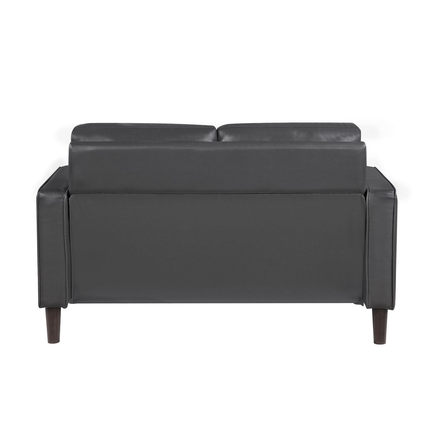 Homelegance Malcolm Loveseat in Dark Gray Faux Leather 9203DGY-2