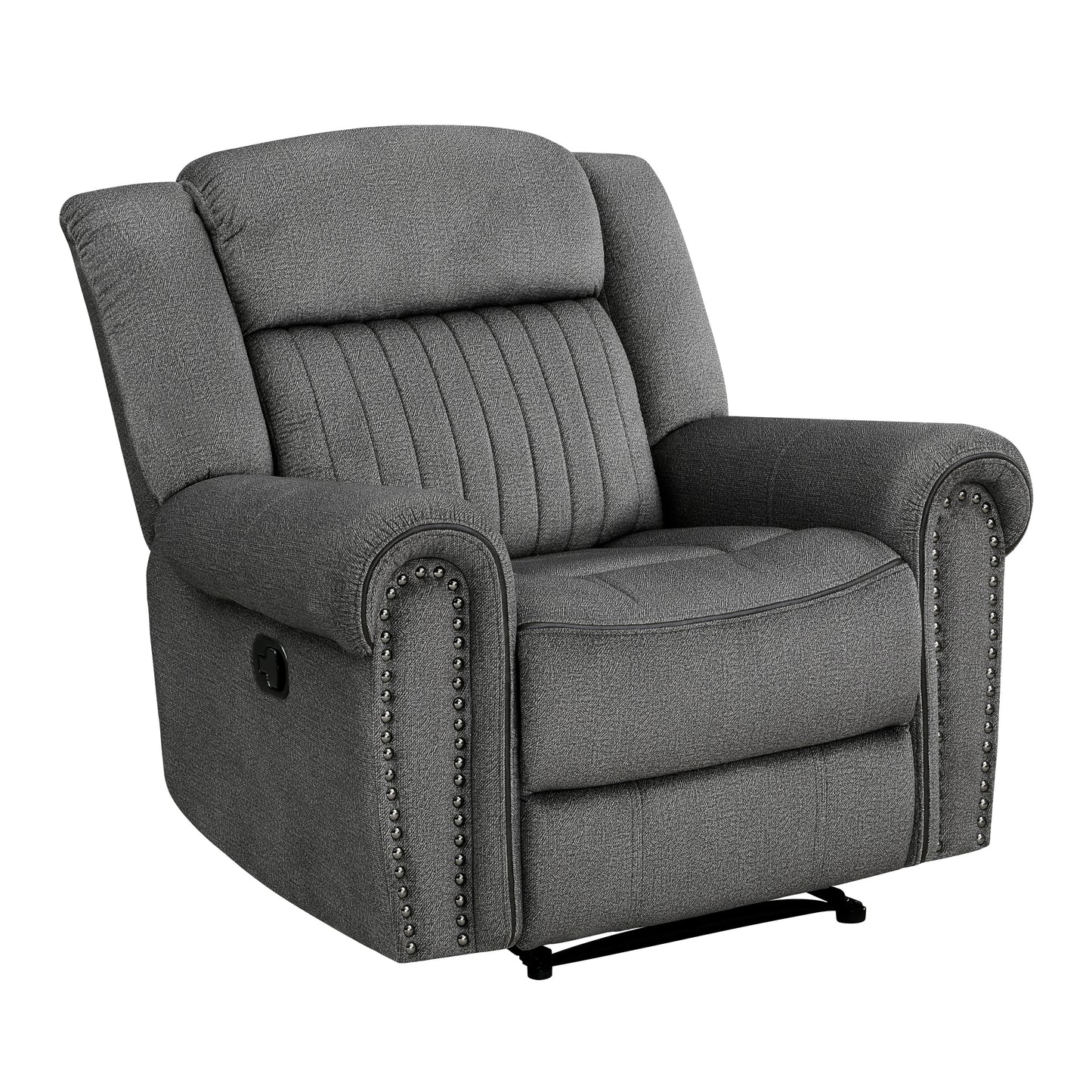 Homelegance Brennen Reclining Chair in Charcoal Textured Microfiber 9204CC-1
