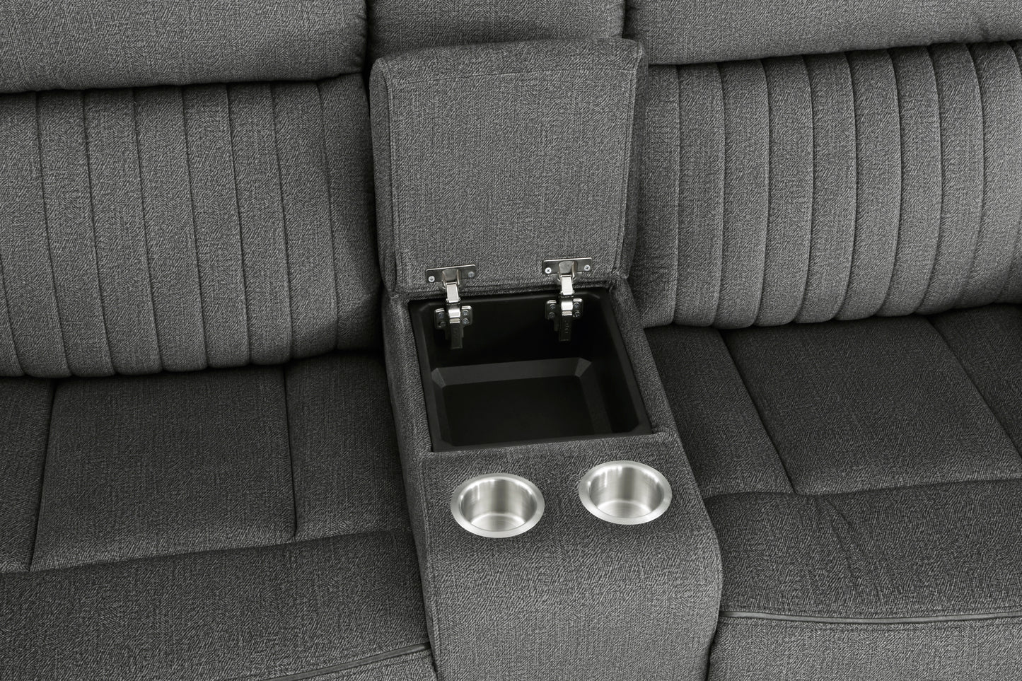 Homelegance Brennen Loveseat Power Reclining Charcoal with Center Console 9204CC-2PW