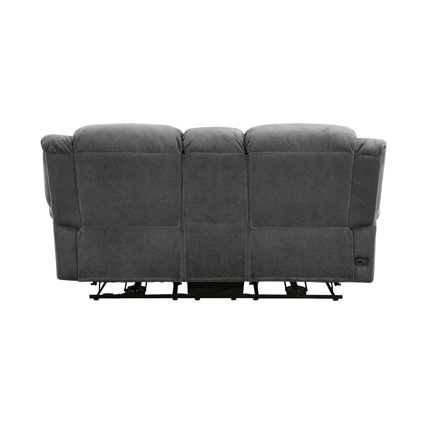 Homelegance Brennen Loveseat Power Reclining Charcoal with Center Console 9204CC-2PW