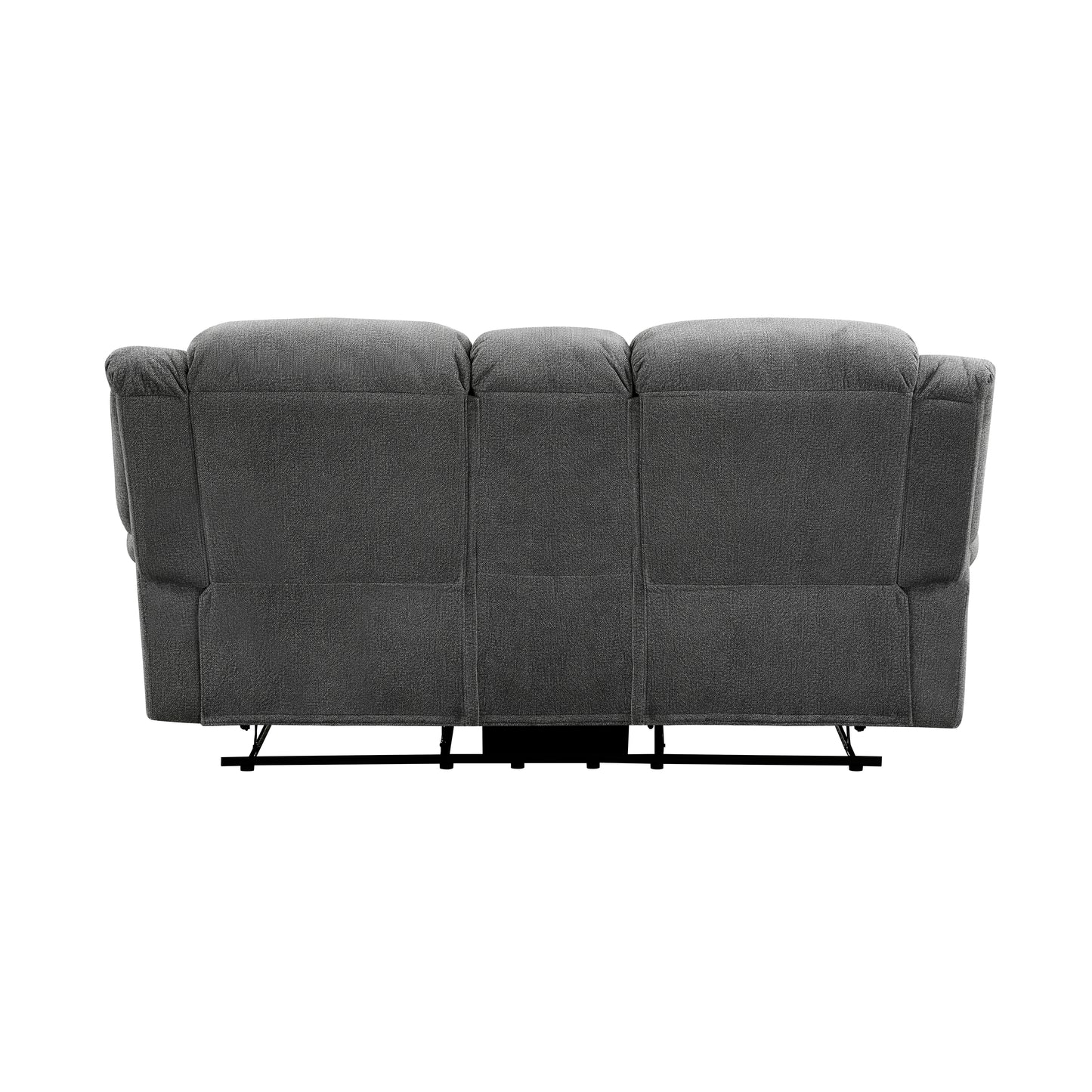 Homelegance Brennen Loveseat Reclining with Center Console in Charcoal 9204CC-2