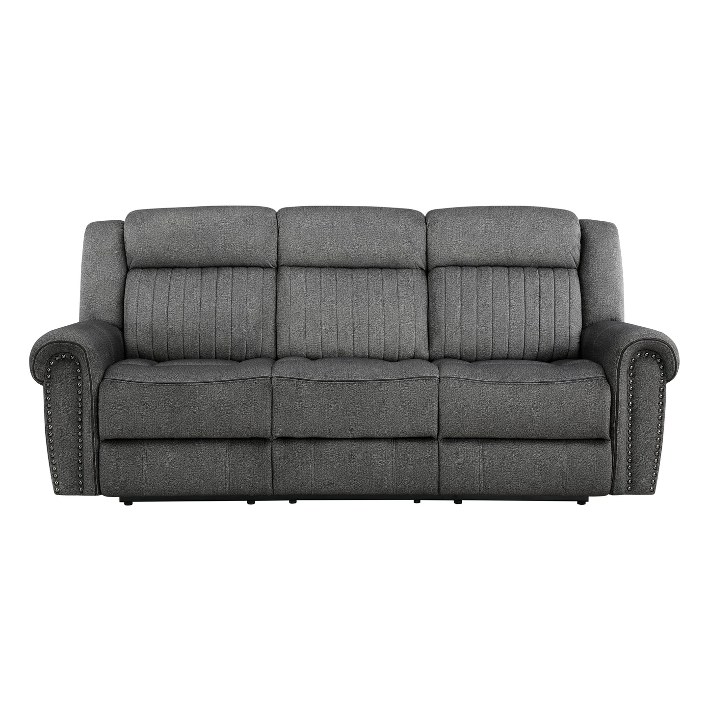 Homelegance Brennen Charcoal Power Double Reclining Sectional Sofa 9204CC-3PW