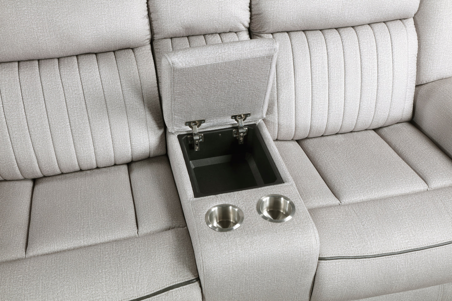 Homelegance Brennen Loveseat Power Reclining Mist with Center Console 9204MT-2PW