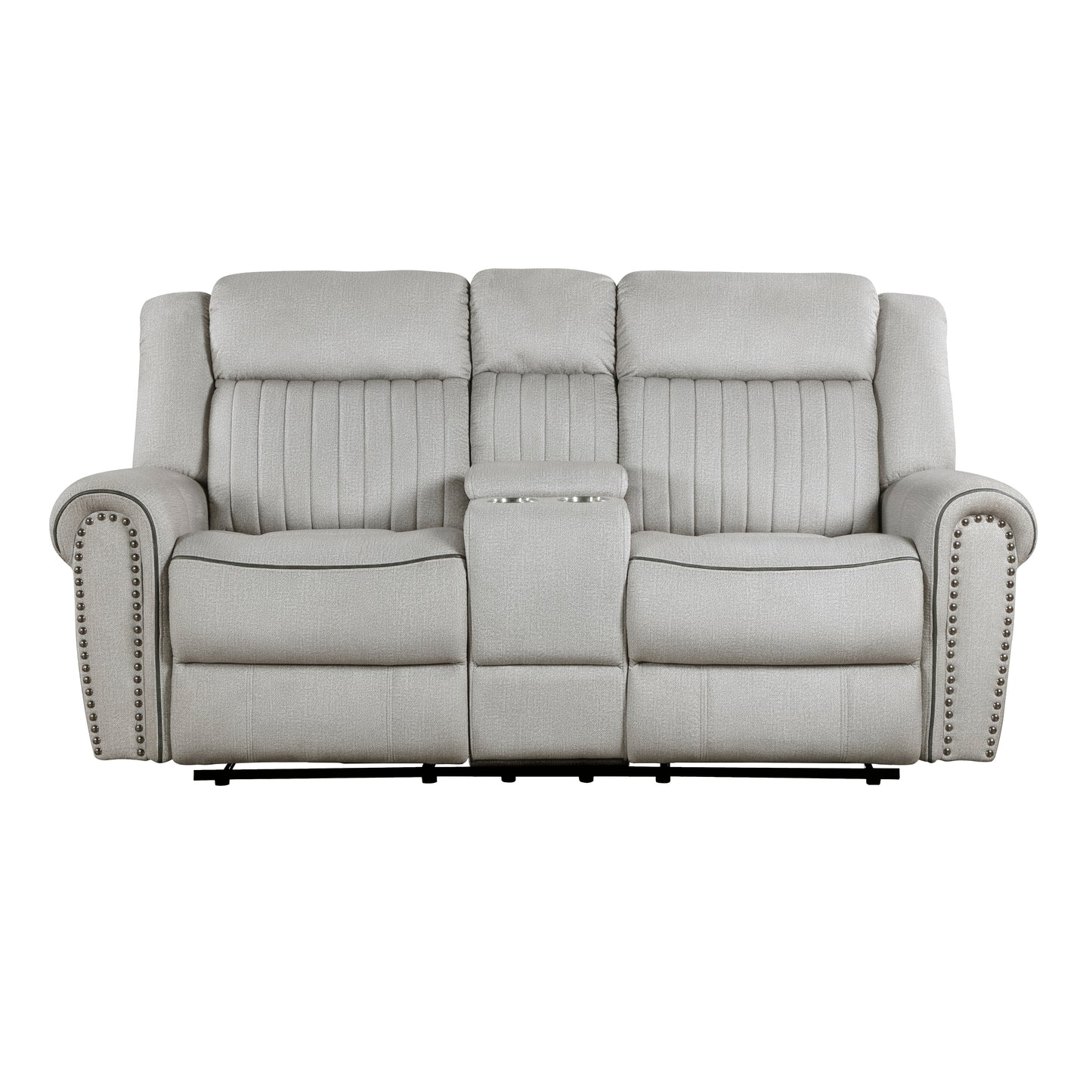 Homelegance Brennen Loveseat Reclining with Center Console in Mist 9204MT-2