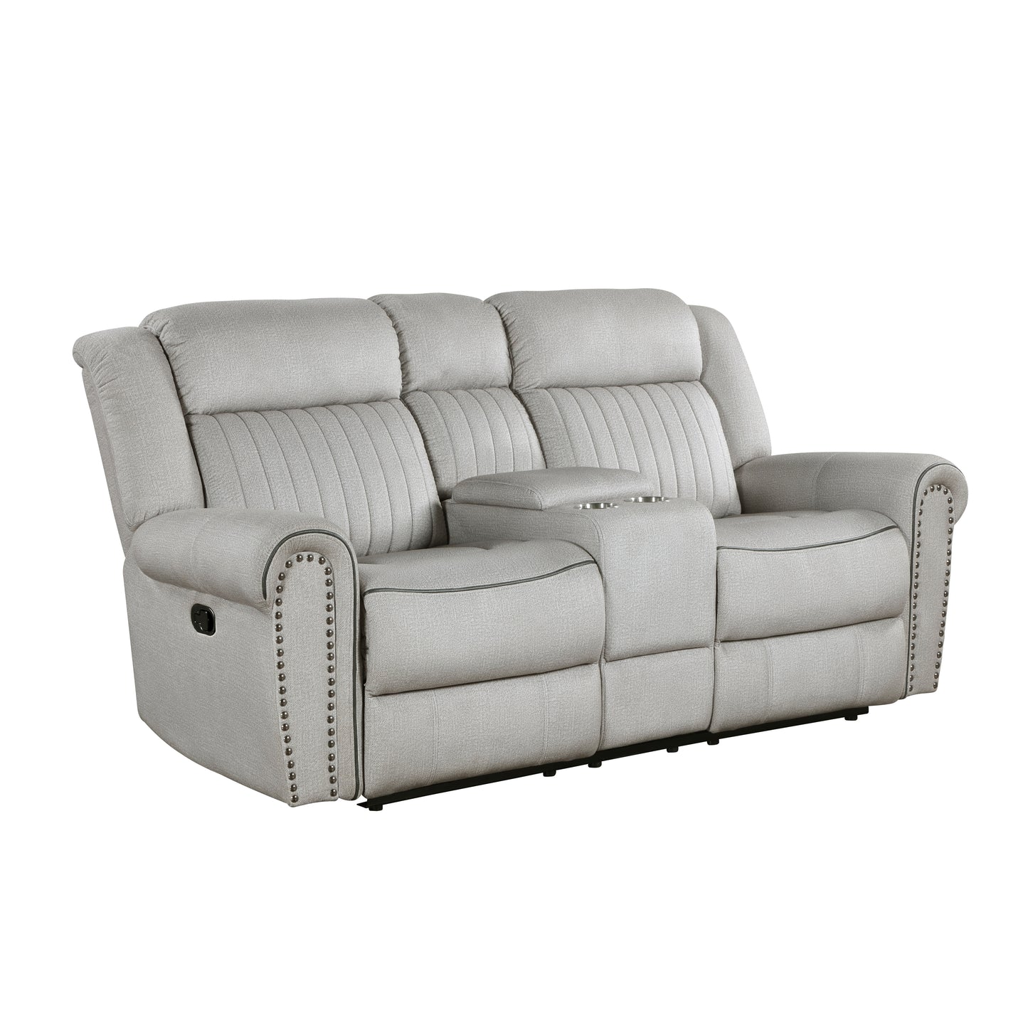 Homelegance Brennen Loveseat Reclining with Center Console in Mist 9204MT-2