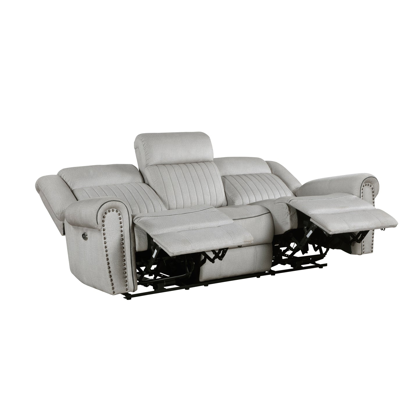 Homelegance Brennen Sectional Sofa Mist-Hued Microfiber Power Recliner 9204MT-3PW
