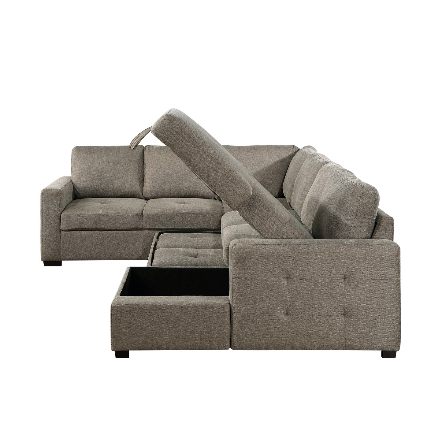 Homelegance Elton Sectional Sofa in Brown 9206BR-33LRC