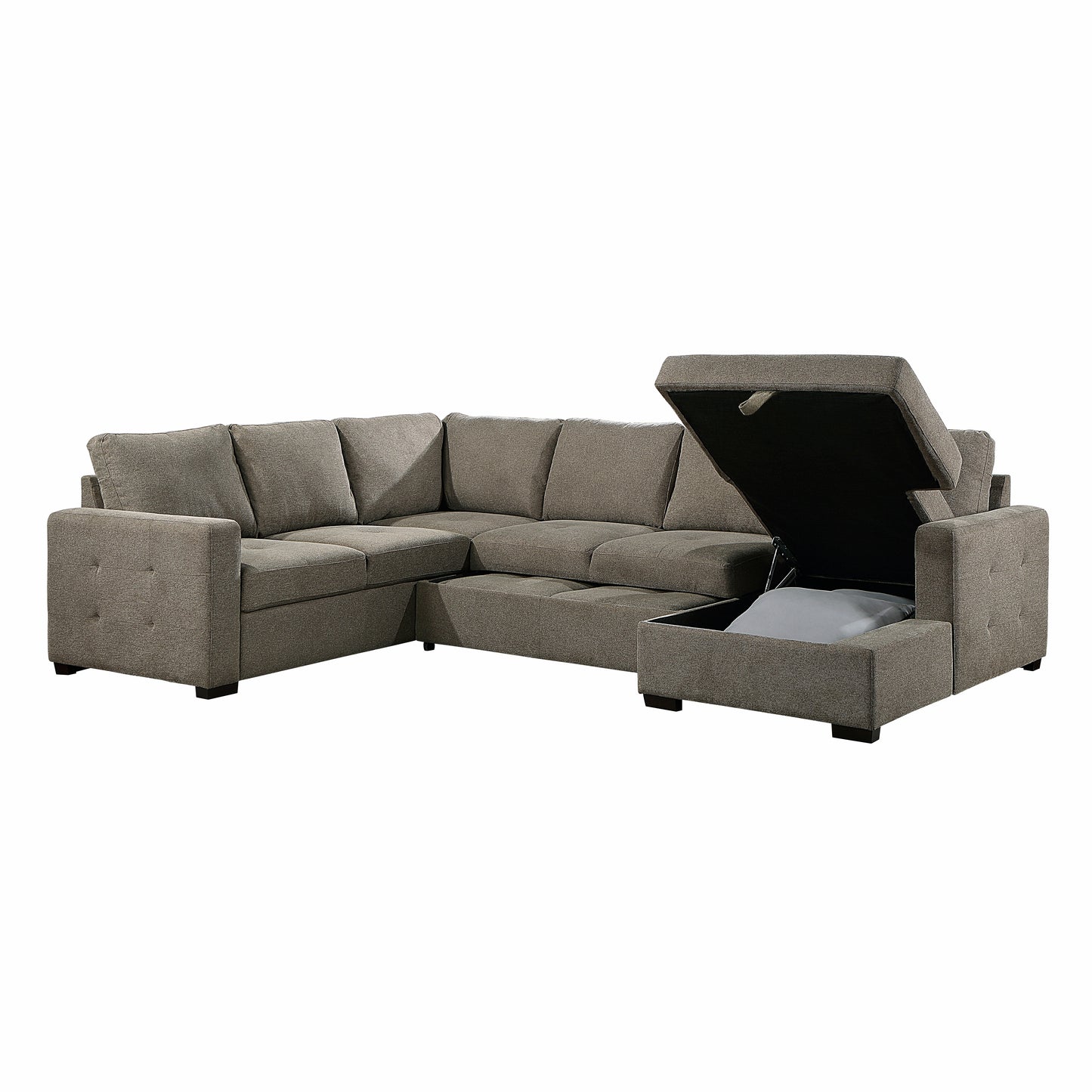 Homelegance Elton Sectional Sofa in Brown 9206BR-33LRC