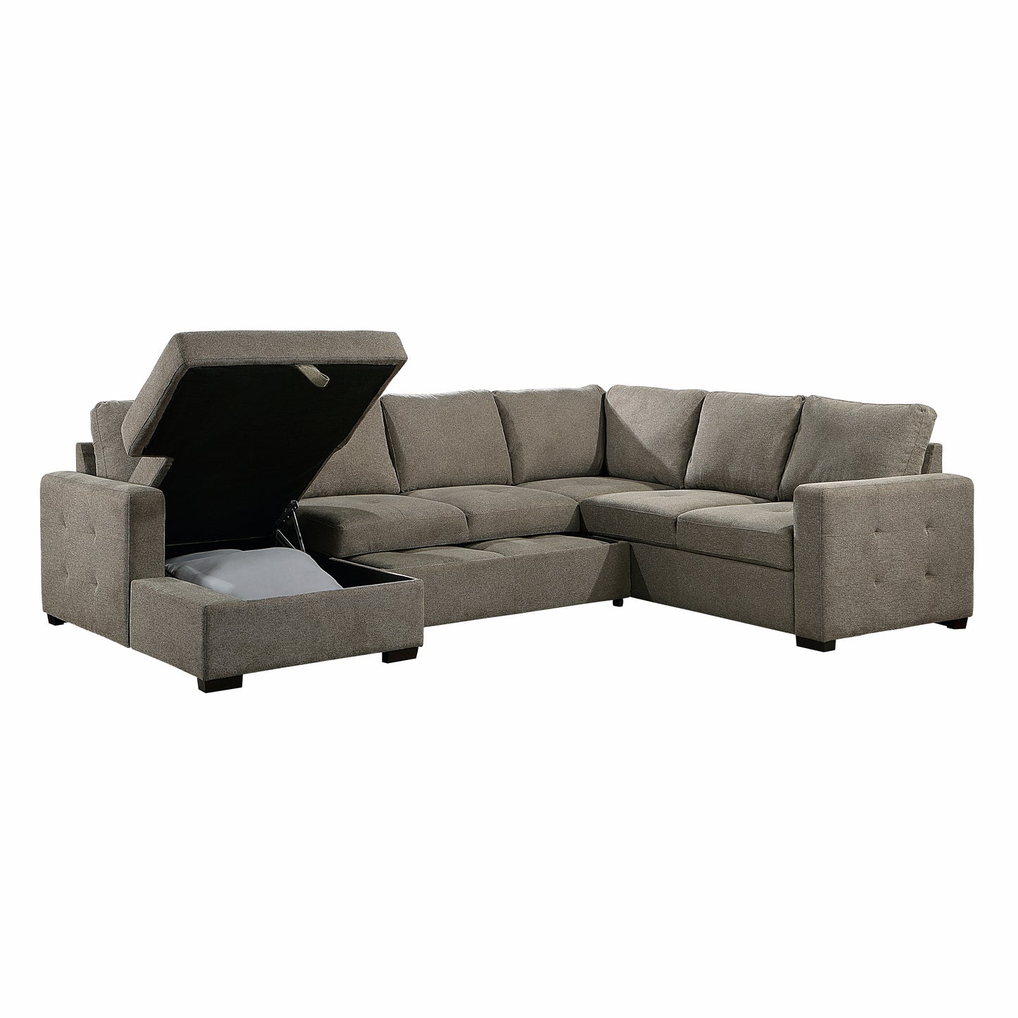 Homelegance Elton Sectional Sofa in Brown 9206BR-3LC3R