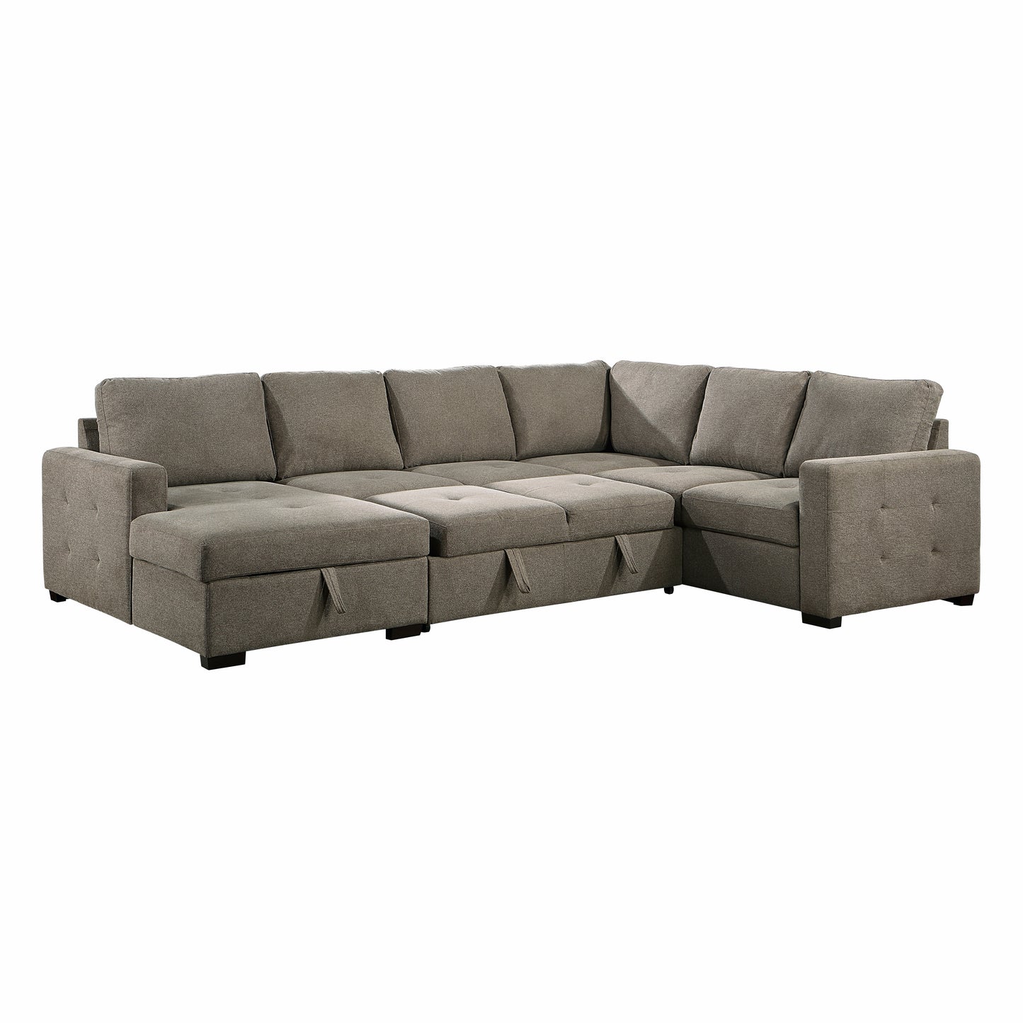 Homelegance Elton Sectional Sofa in Brown 9206BR-3LC3R