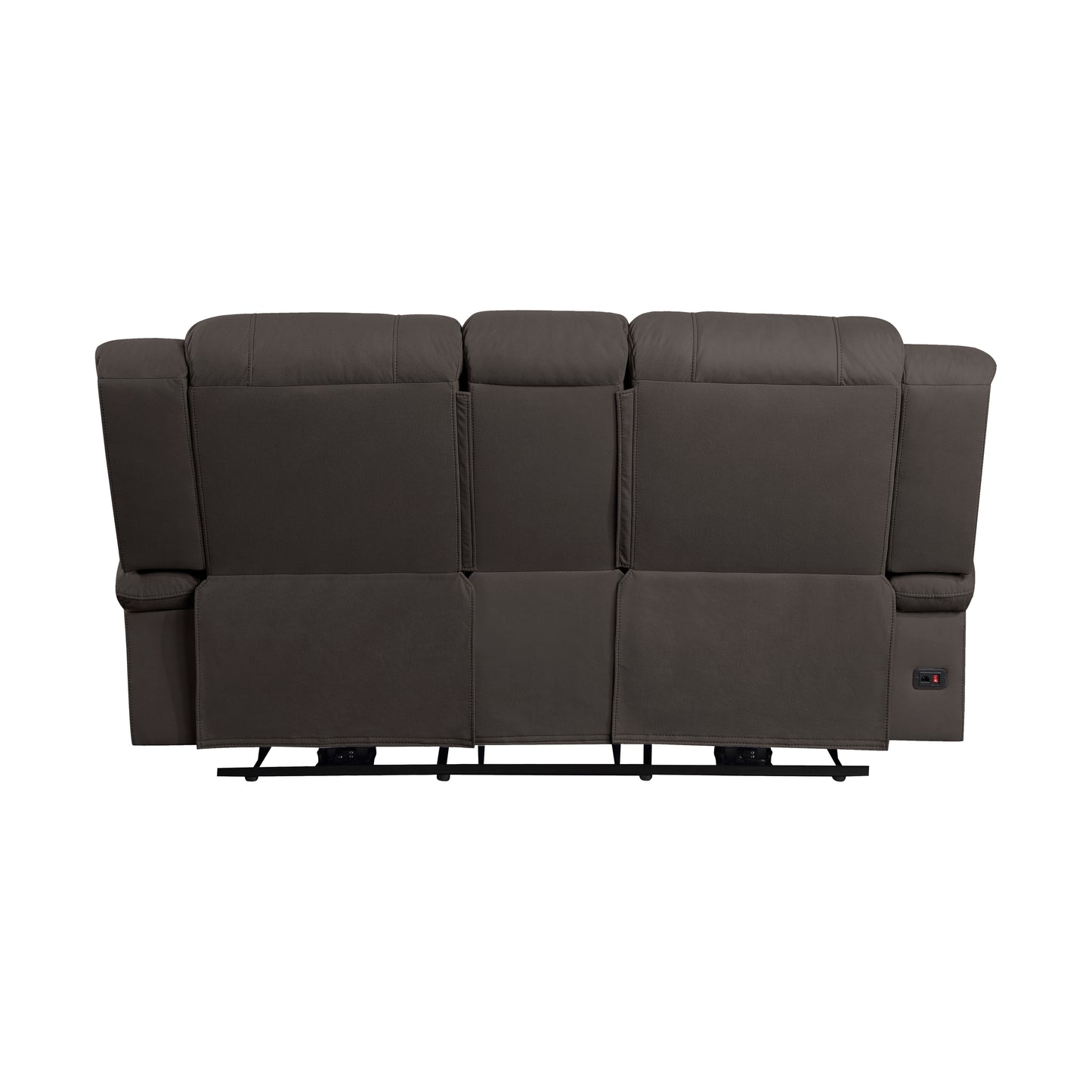 Homelegance Camryn Power Reclining Loveseat with Center Console in Chocolate 9207CHC-2PW