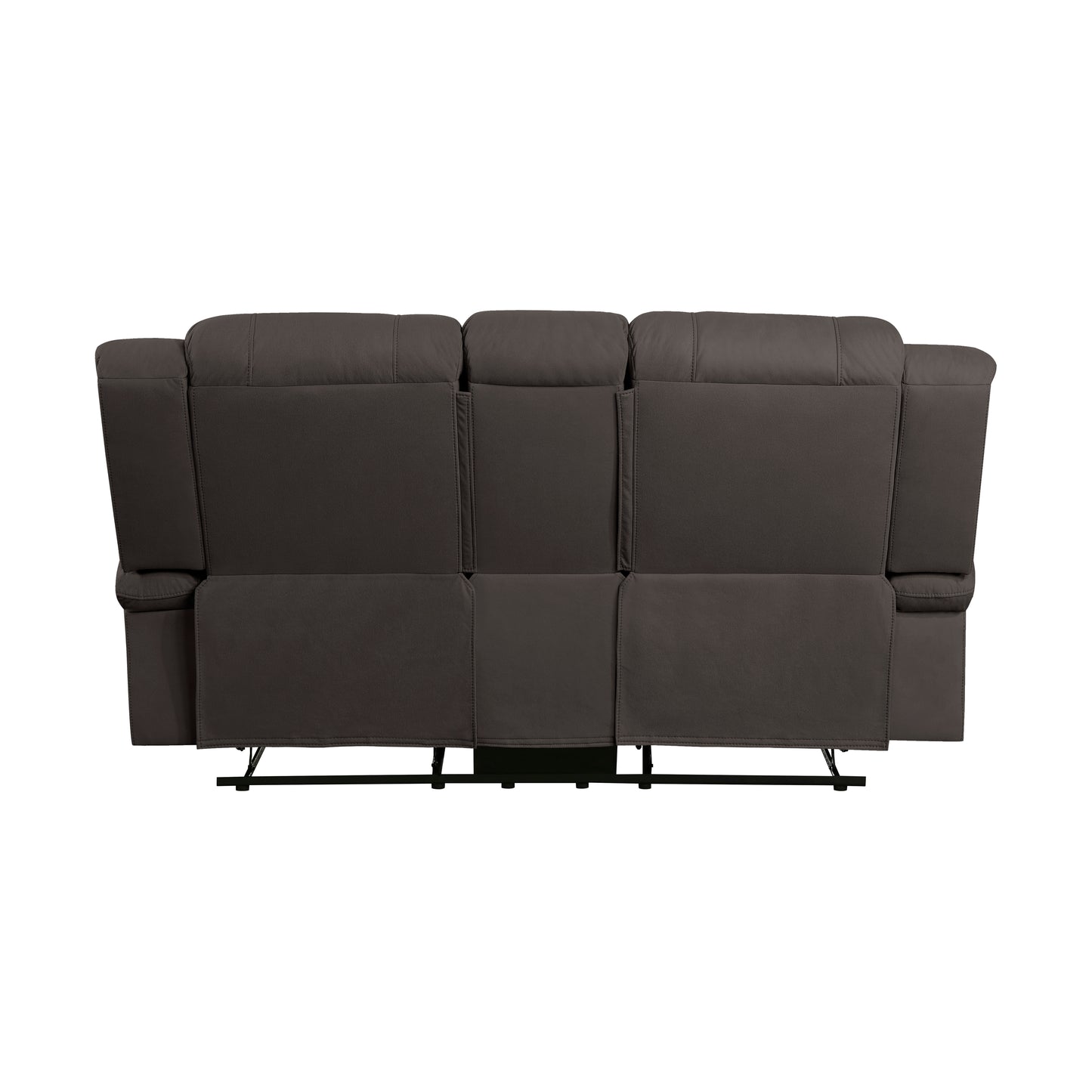 Homelegance Camryn Chocolate Reclining Loveseat with Center Console 9207CHC-2