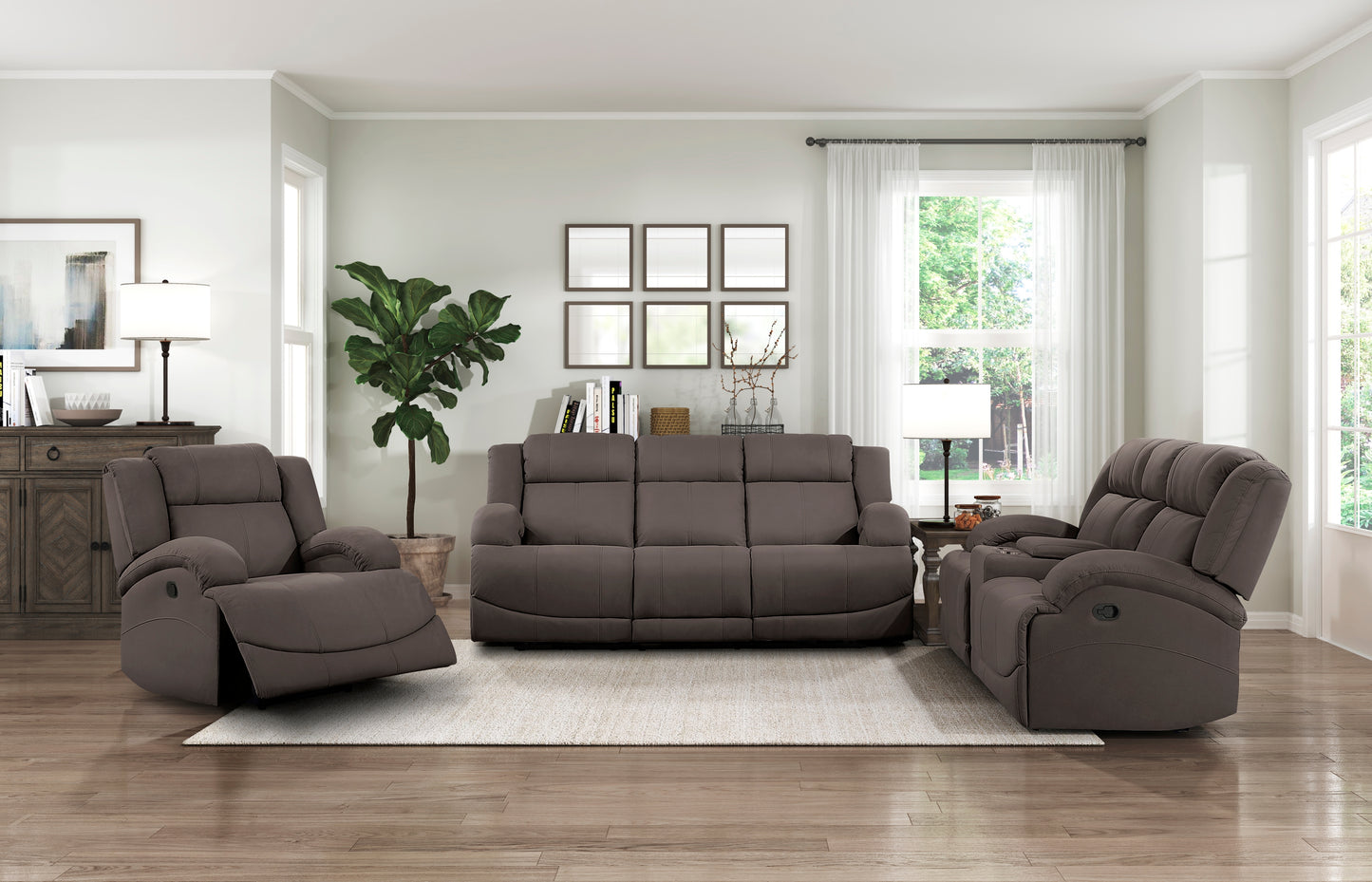 Homelegance Camryn Reclining Chair in Chocolate Polished Microfiber 9207CHC-1