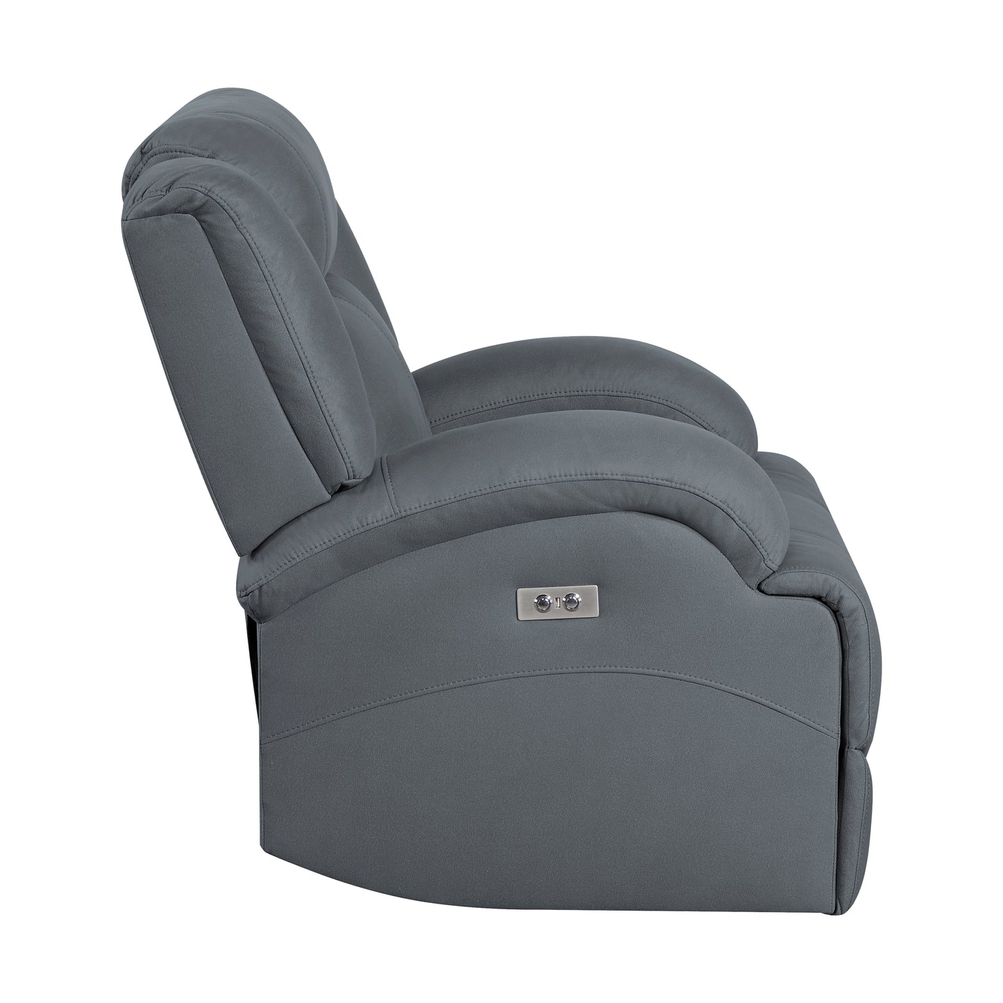 Homelegance Camryn Reclining Chair Power Recliner in Graphite Blue 9207GPB-1PW