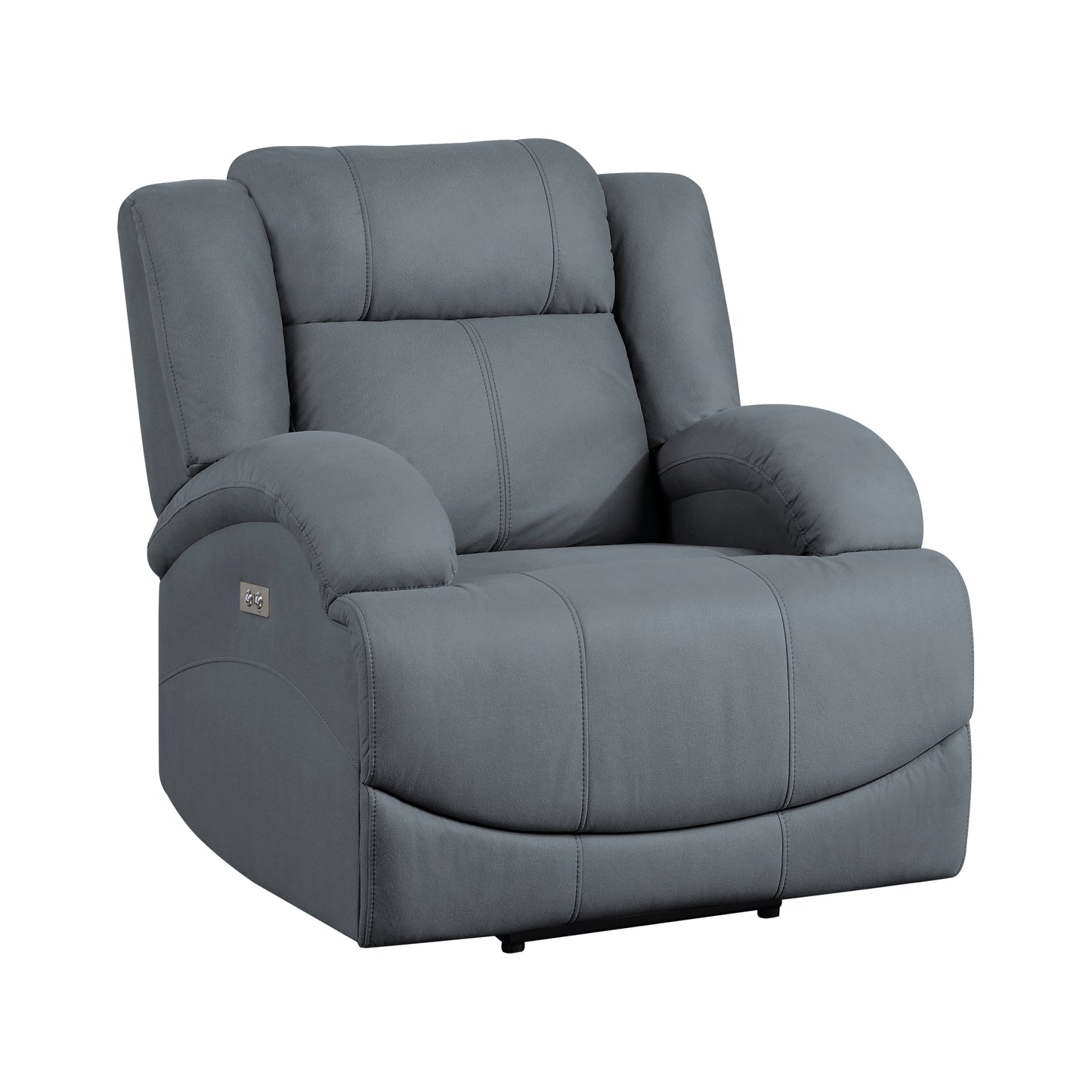 Homelegance Camryn Reclining Chair Power Recliner in Graphite Blue 9207GPB-1PW