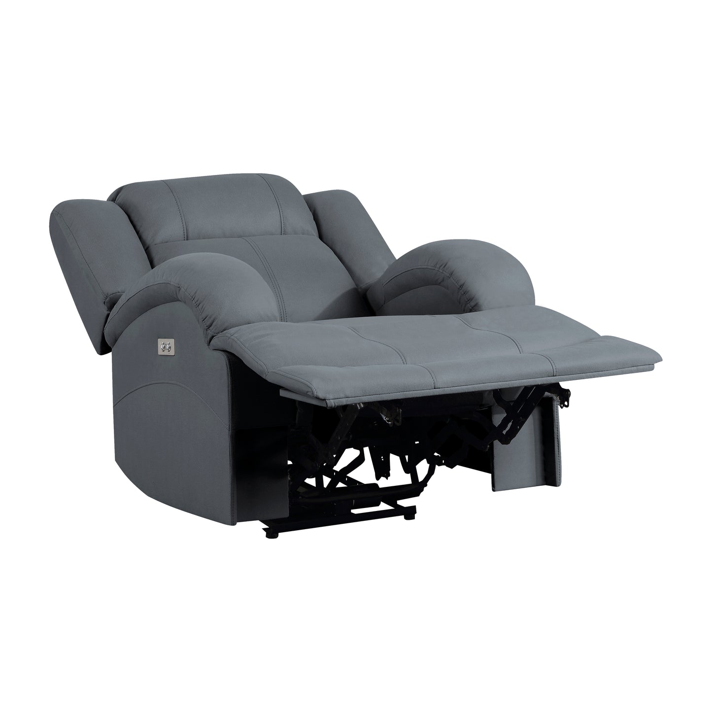 Homelegance Camryn Reclining Chair Power Recliner in Graphite Blue 9207GPB-1PW