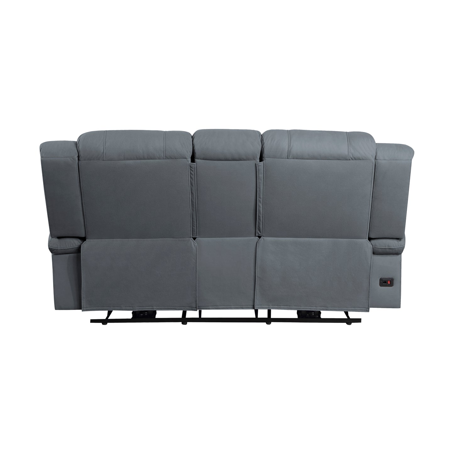Homelegance Camryn Graphite Blue Power Reclining Loveseat with Center Console 9207GPB-2PW