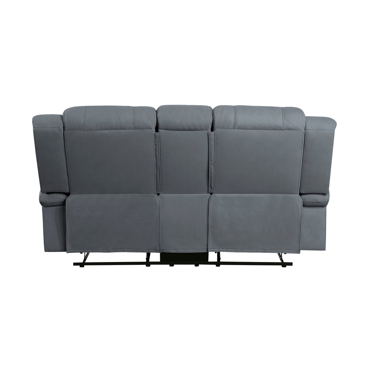 Homelegance Camryn Graphite Blue Reclining Loveseat with Center Console 9207GPB-2