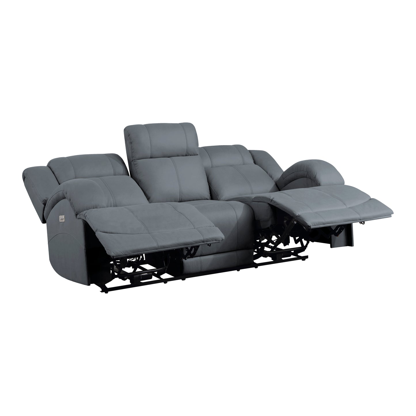Homelegance Camryn Graphite Blue Power Reclining Sectional Sofa 9207GPB-3PW