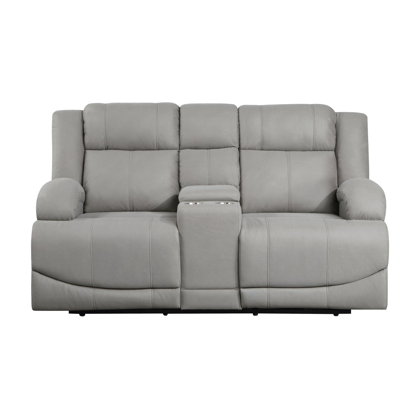 Homelegance Camryn Power Reclining Loveseat with Center Console in Gray 9207GRY-2PW