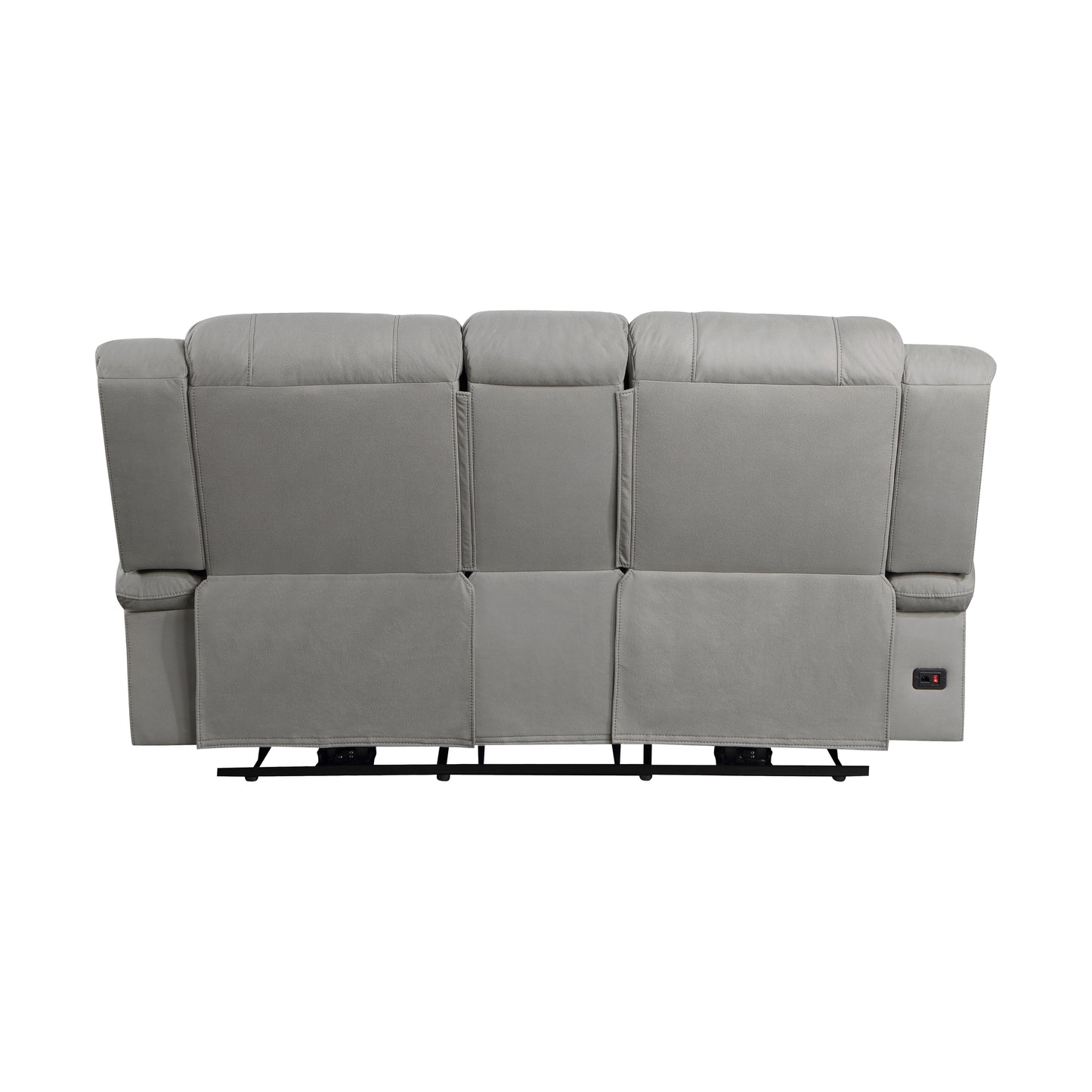 Homelegance Camryn Power Reclining Loveseat with Center Console in Gray 9207GRY-2PW