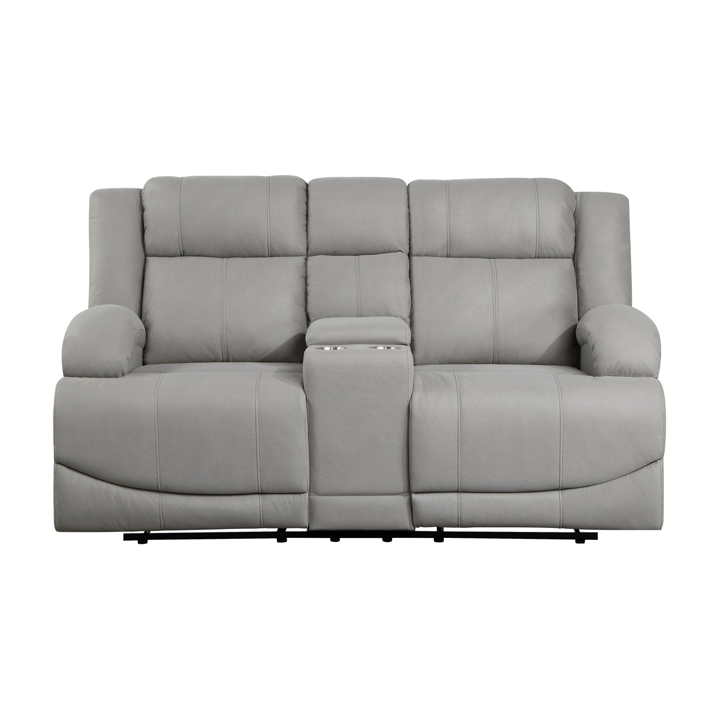 Homelegance Camryn Gray Reclining Loveseat with Center Console 9207GRY-2