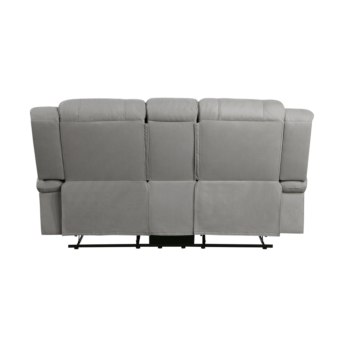 Homelegance Camryn Gray Reclining Loveseat with Center Console 9207GRY-2