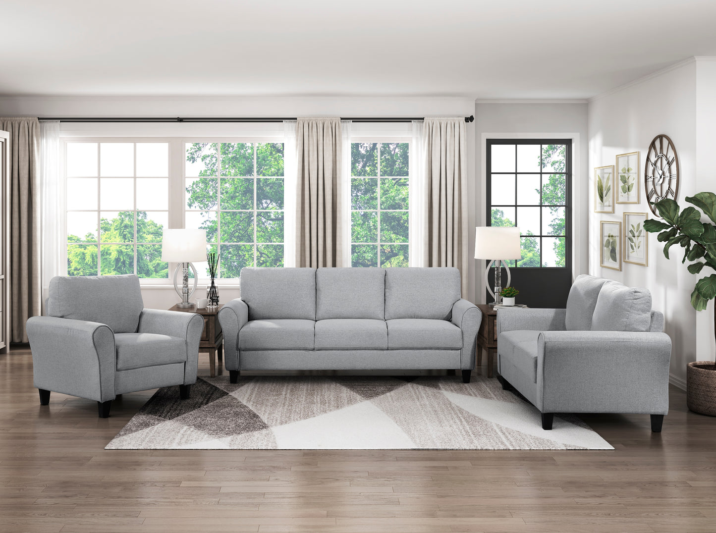 Homelegance Ellery Accent Chair in Dark Gray Textured Fabric 9209DG-1
