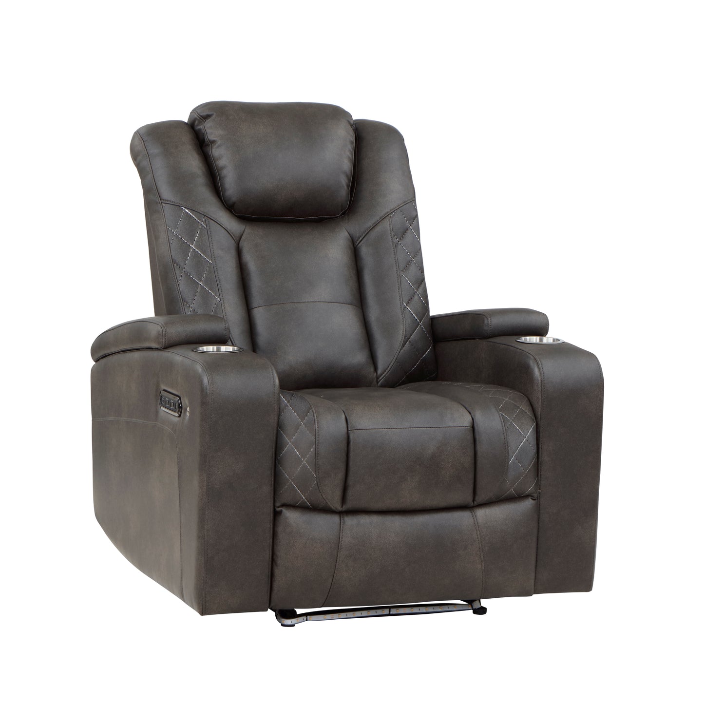 Homelegance Tabor Reclining Chair Power Recliner in Brownish Gray 9211BRG-1PWH