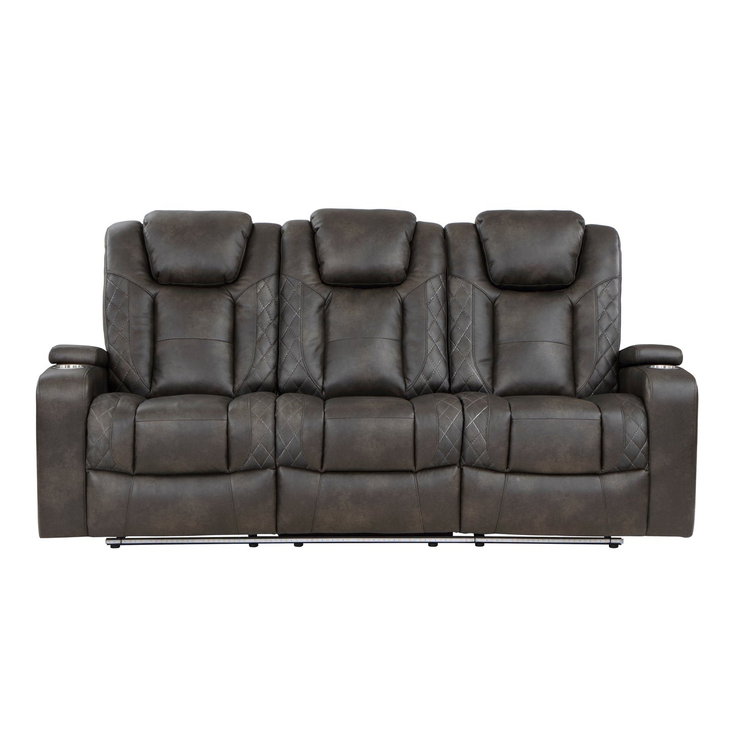 Homelegance Tabor Sectional Sofa Brownish Gray Power Reclining with USB 9211BRG-3PWH