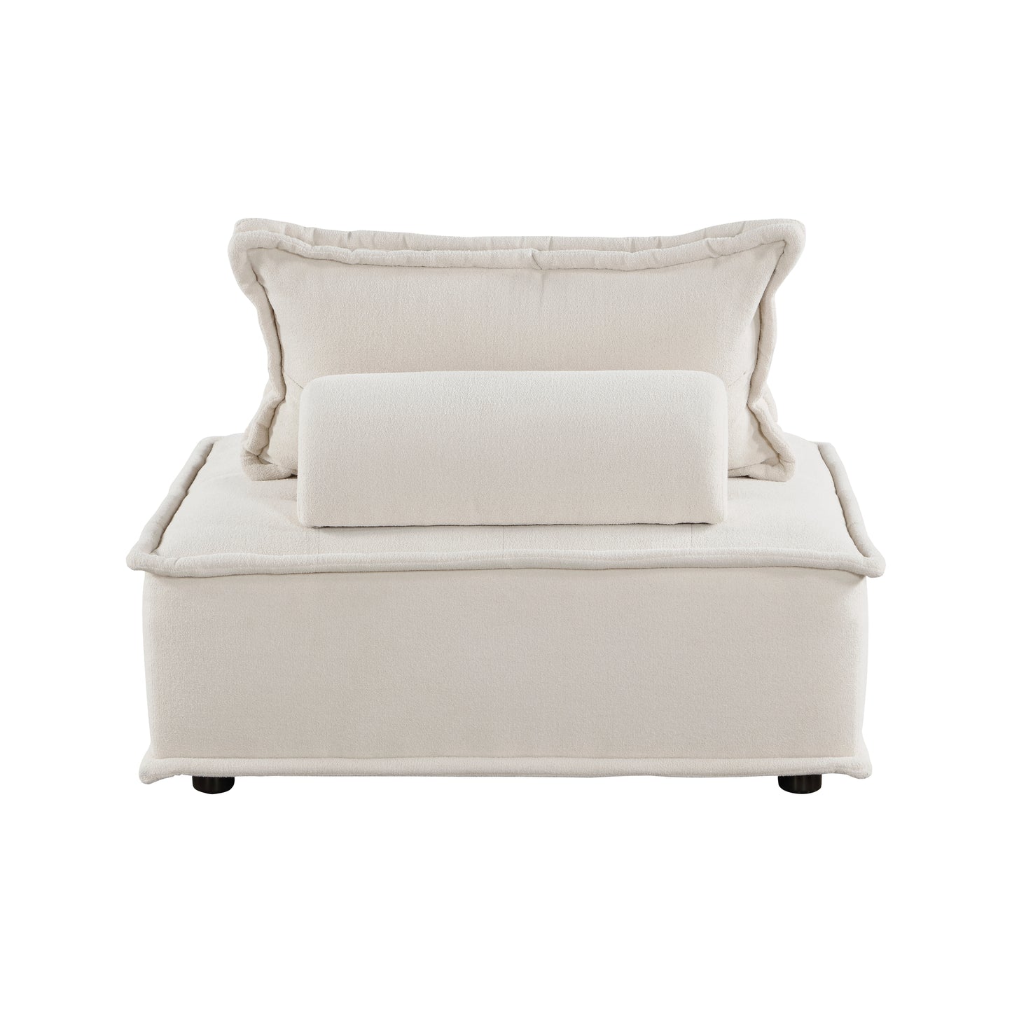 Homelegance Inman Accent Chair in Beige Boucle with Tufted Ottoman Style 9237BE-1