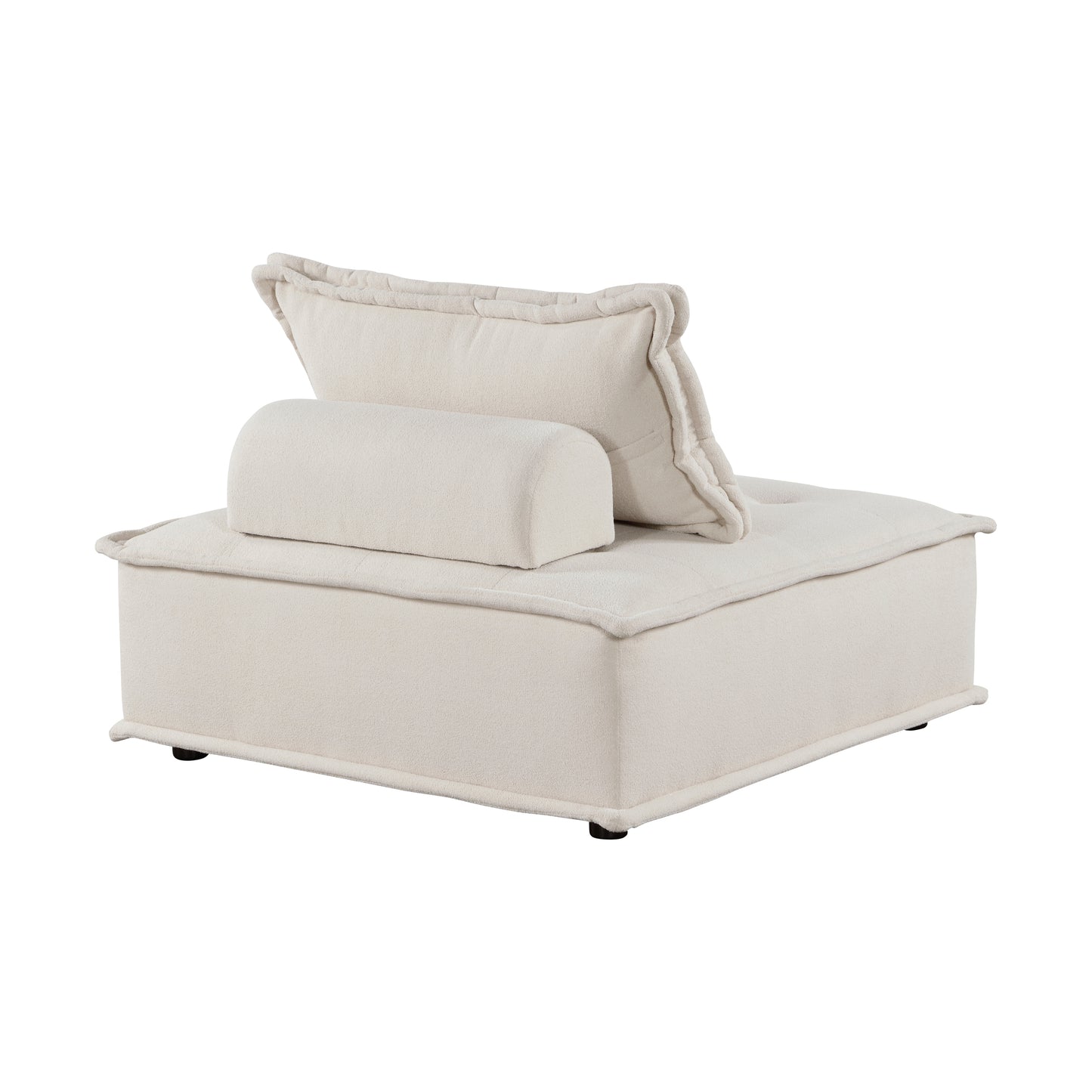 Homelegance Inman Accent Chair in Beige Boucle with Tufted Ottoman Style 9237BE-1