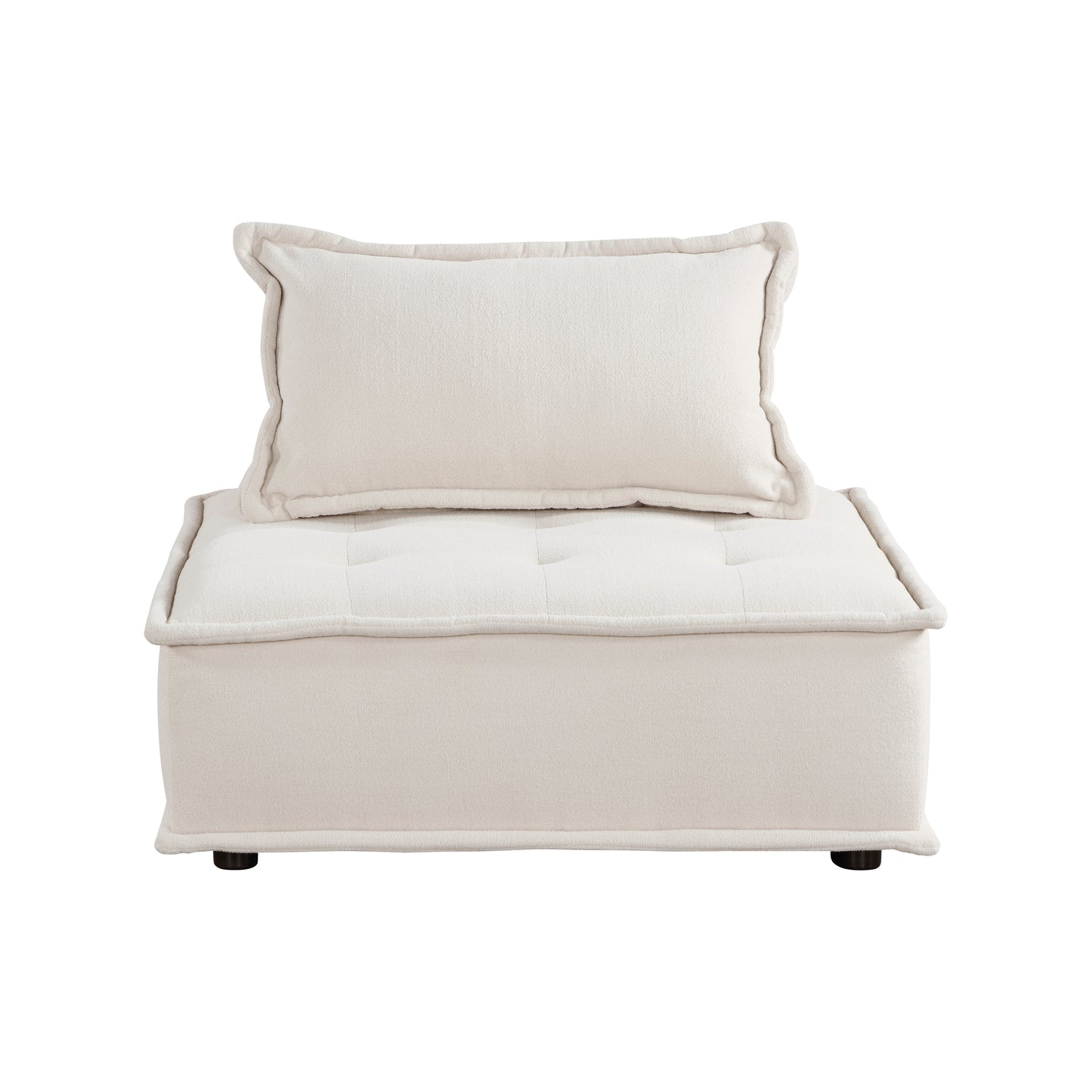 Homelegance Inman Accent Chair in Beige Boucle with Tufted Ottoman Style 9237BE-1