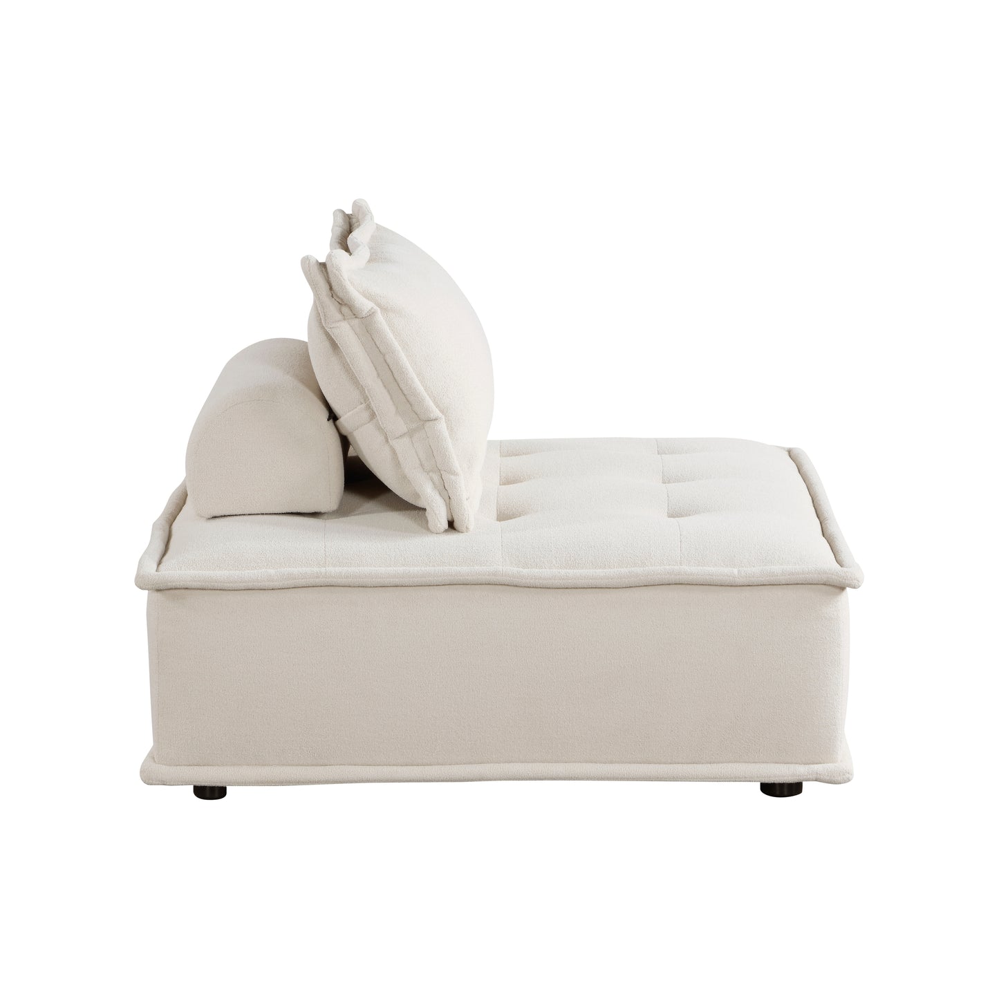 Homelegance Inman Accent Chair in Beige Boucle with Tufted Ottoman Style 9237BE-1