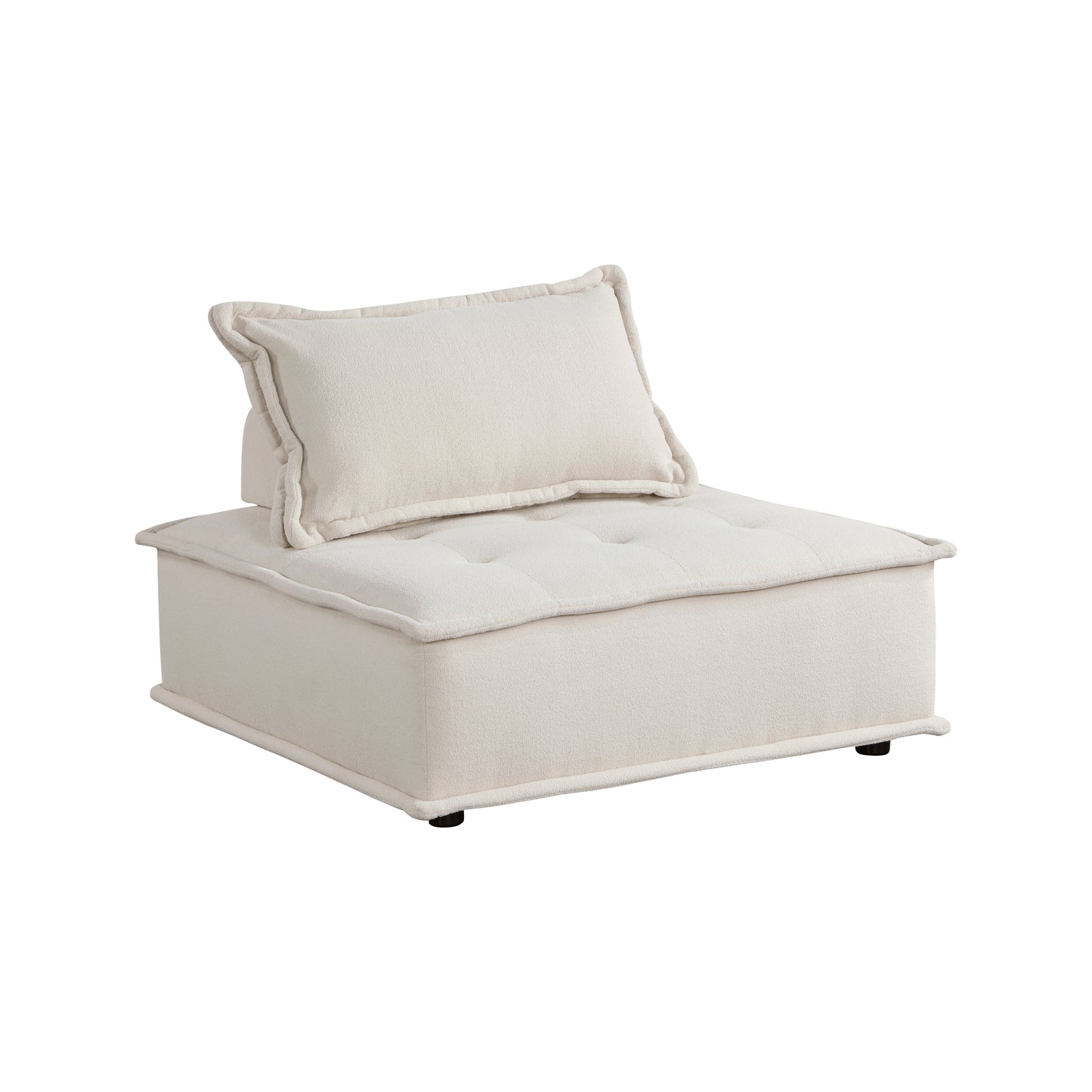Homelegance Inman Accent Chair in Beige Boucle with Tufted Ottoman Style 9237BE-1