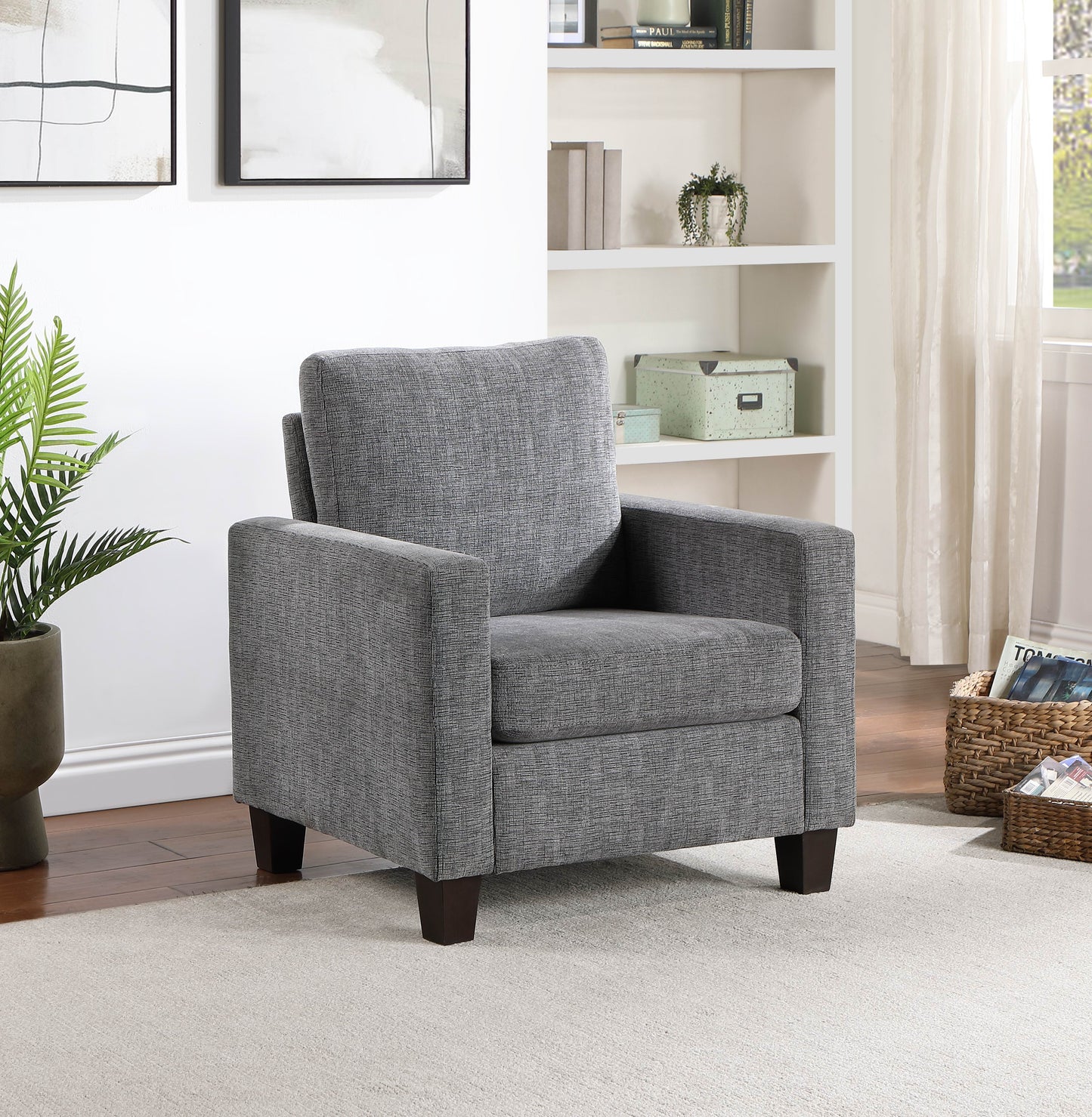 Homelegance Accent Chair in Gray Upholstery with Stylish Design 9247GY-1