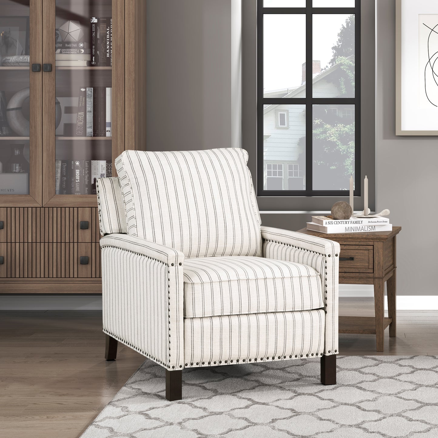 Homelegance Landrum Reclining Chair in Textured Beige and Gray 9257-1